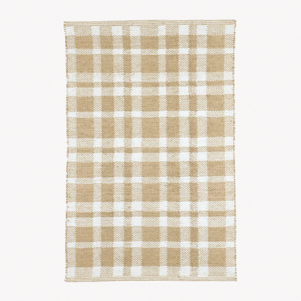 Pine Cone Hill Tattersall Handwoven Indoor/Outdoor Rug - Khaki