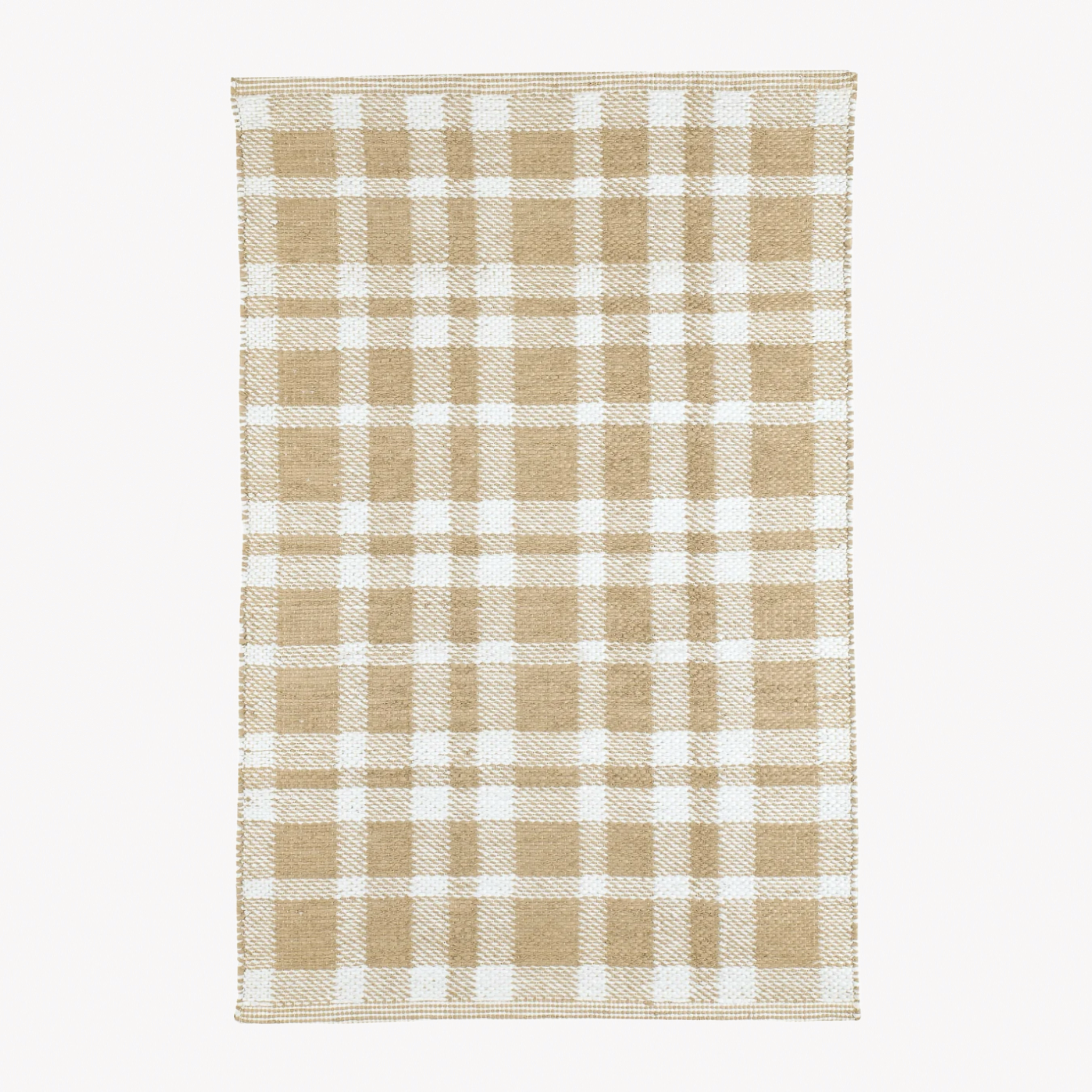 Pine Cone Hill Tattersall Handwoven Indoor/Outdoor Rug - Khaki