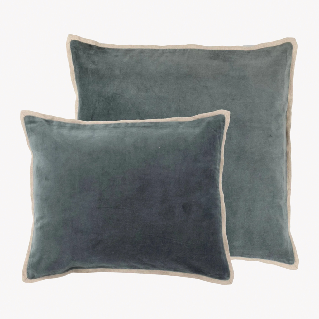Pine Cone Hill Marie Flanagan Gehry Velvet/Linen Decorative Pillow - Pacific