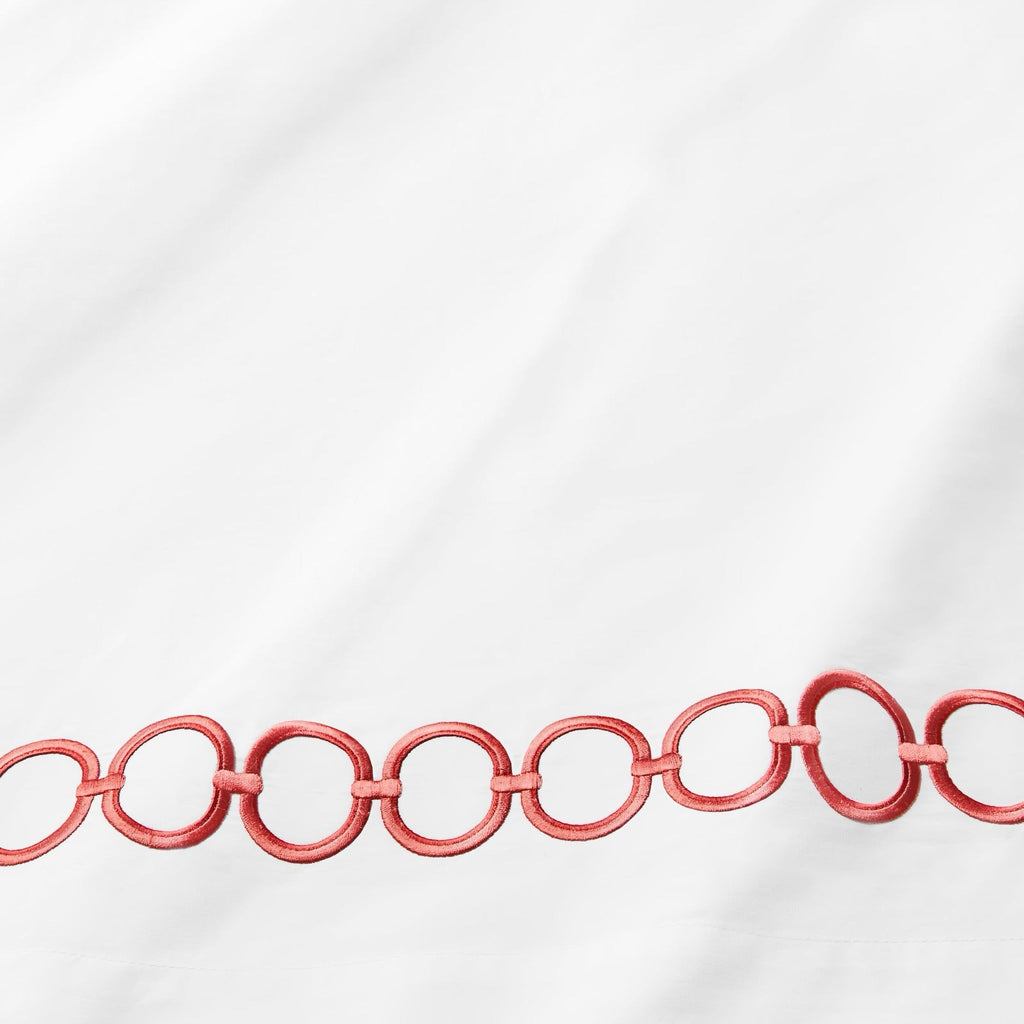 Sferra Catena Bedding - White/Persimmon