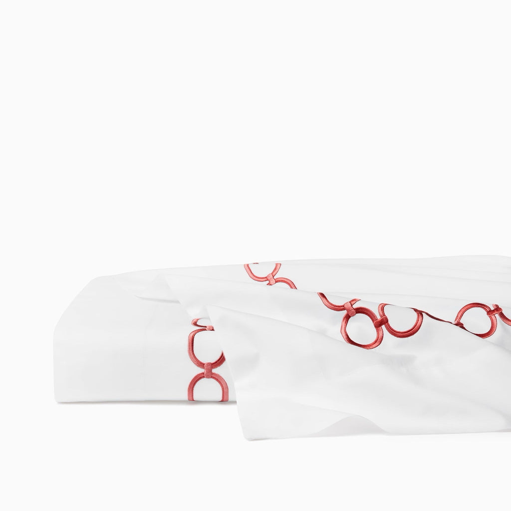 Sferra Catena Bedding - White/Persimmon