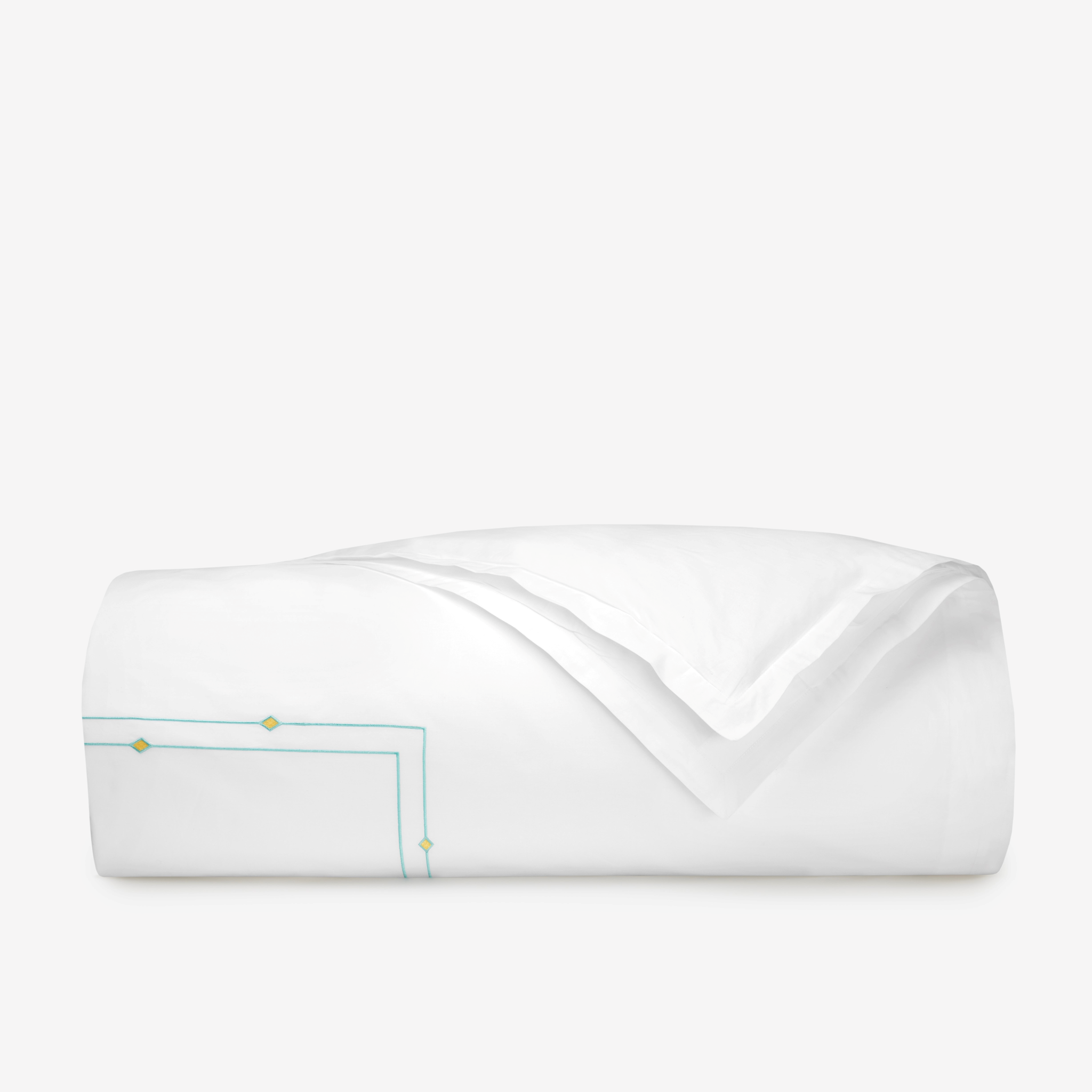 Sferra Diamantini Twin XL Bedding - White/Aqua