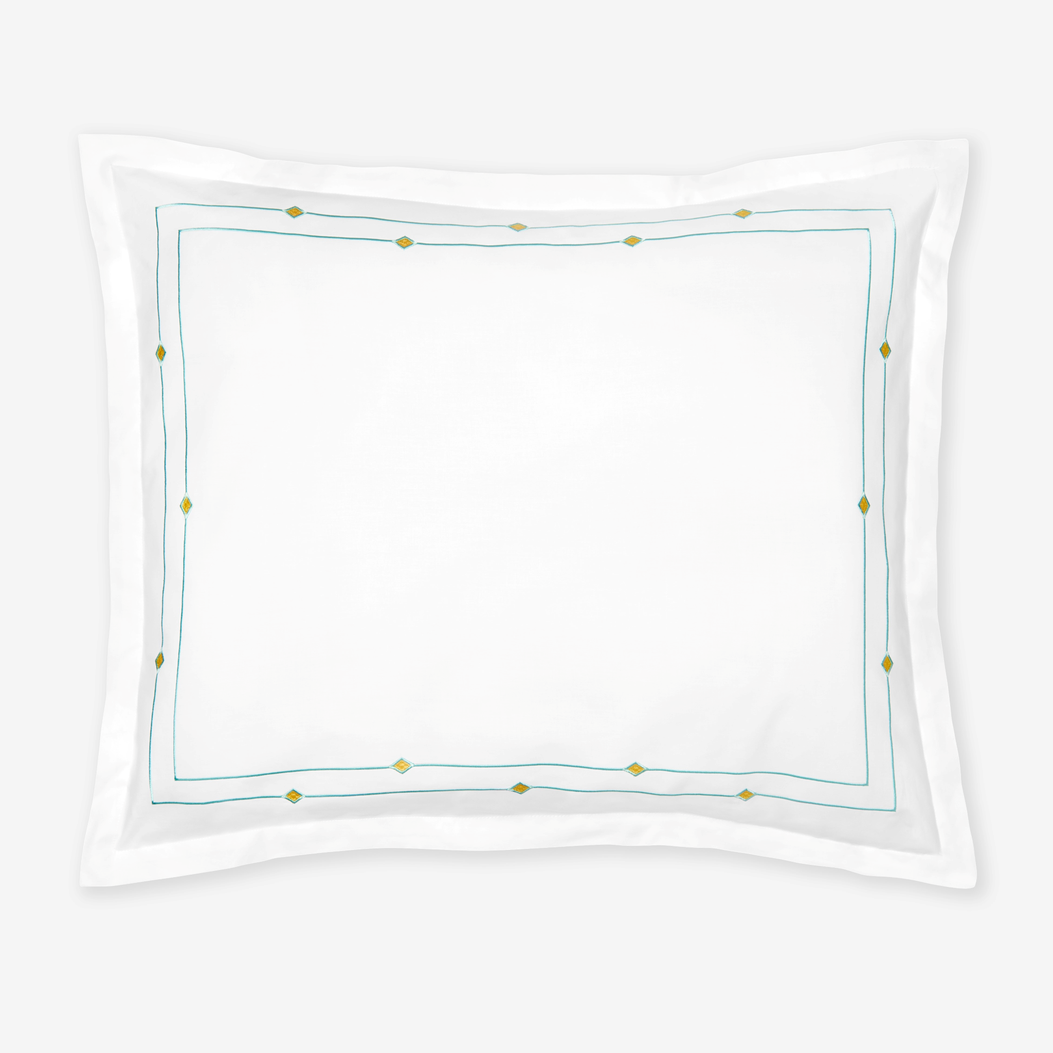 Sferra Diamantini Twin XL Bedding - White/Aqua