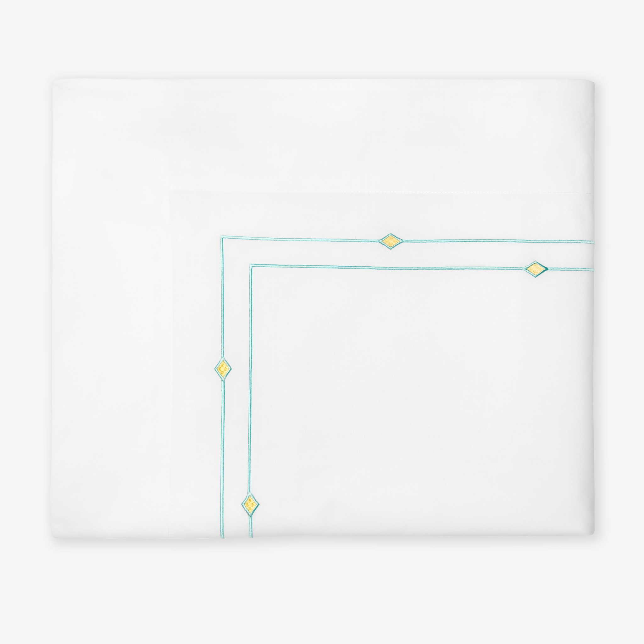 Sferra Diamantini Twin XL Bedding - White/Aqua