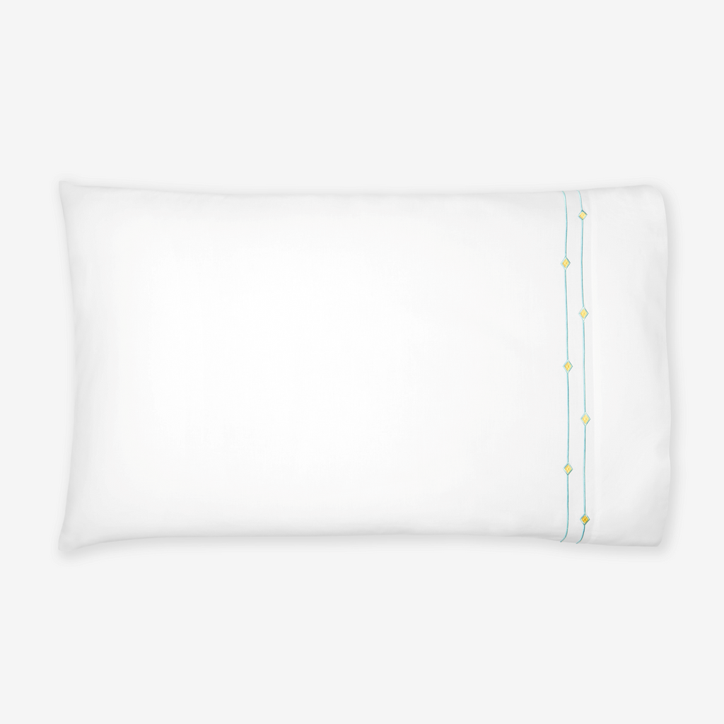 Sferra Diamantini Twin XL Bedding - White/Aqua