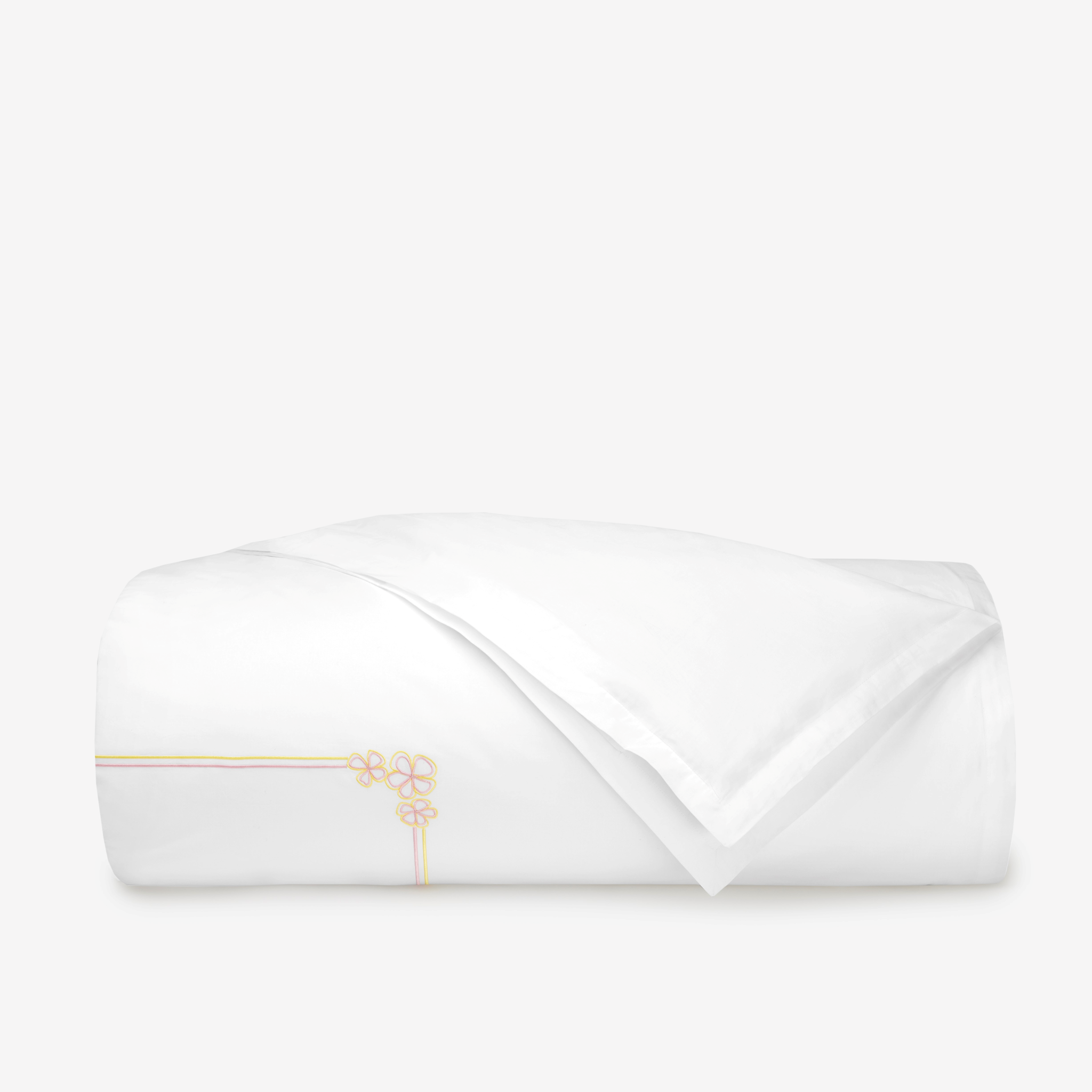 Sferra Fiorina Twin XL Bedding - White/Carnation