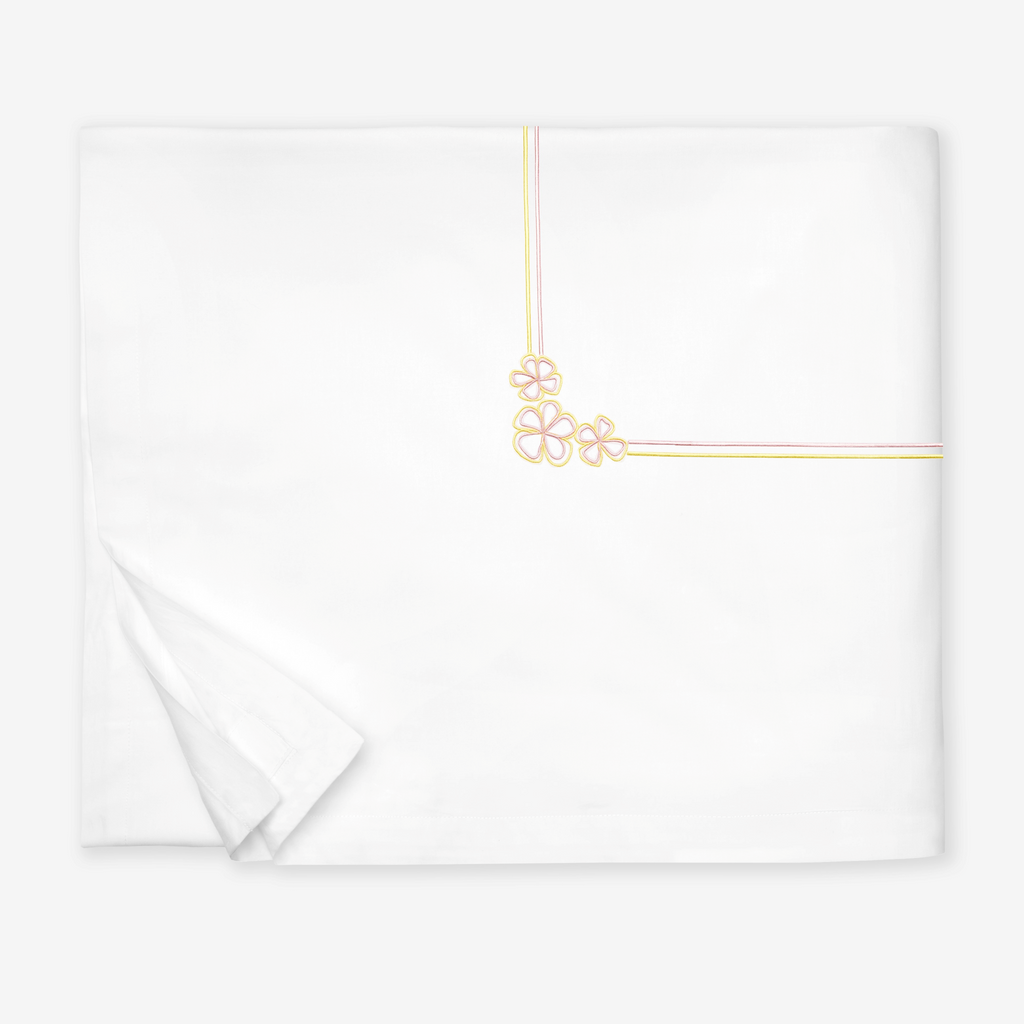 Sferra Fiorina Twin XL Bedding - White/Carnation