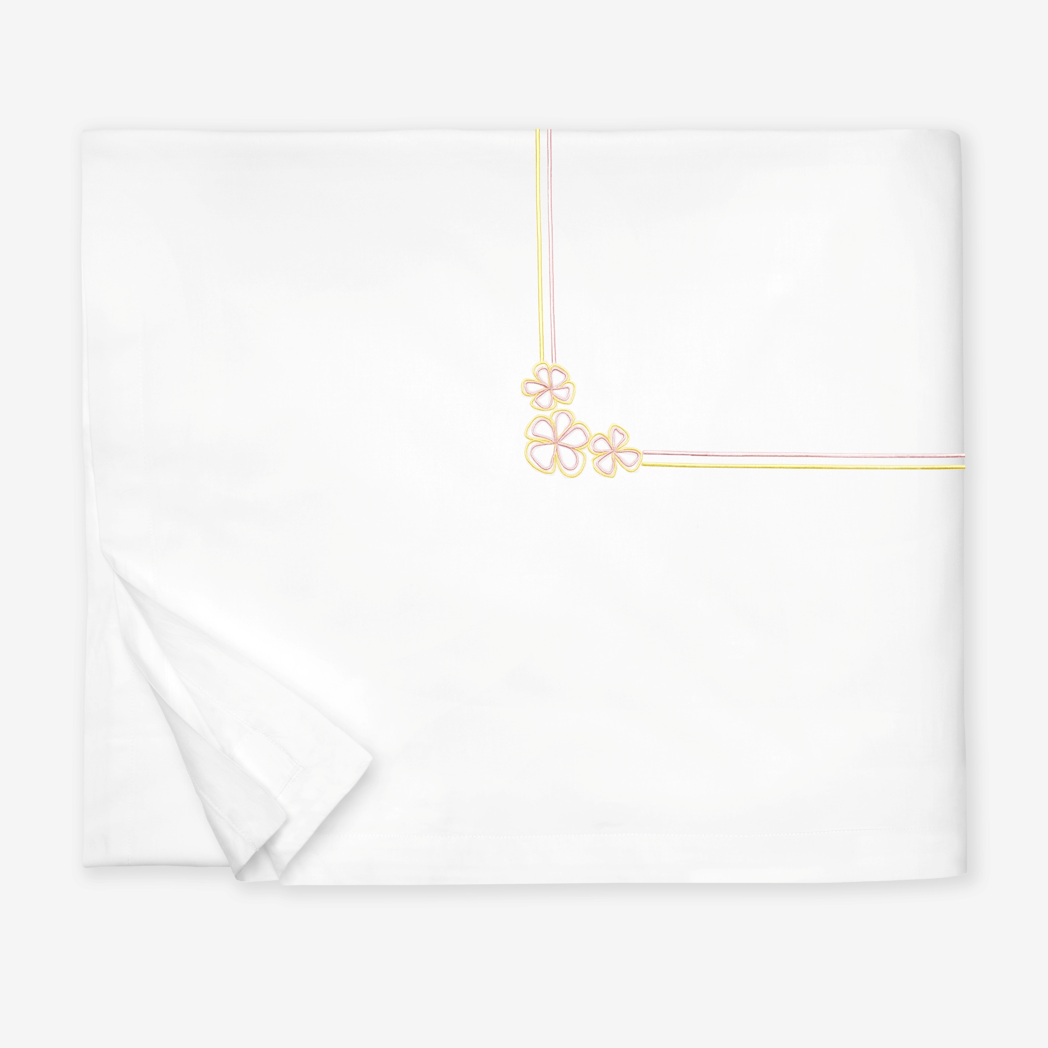 Sferra Fiorina Twin XL Bedding - White/Carnation