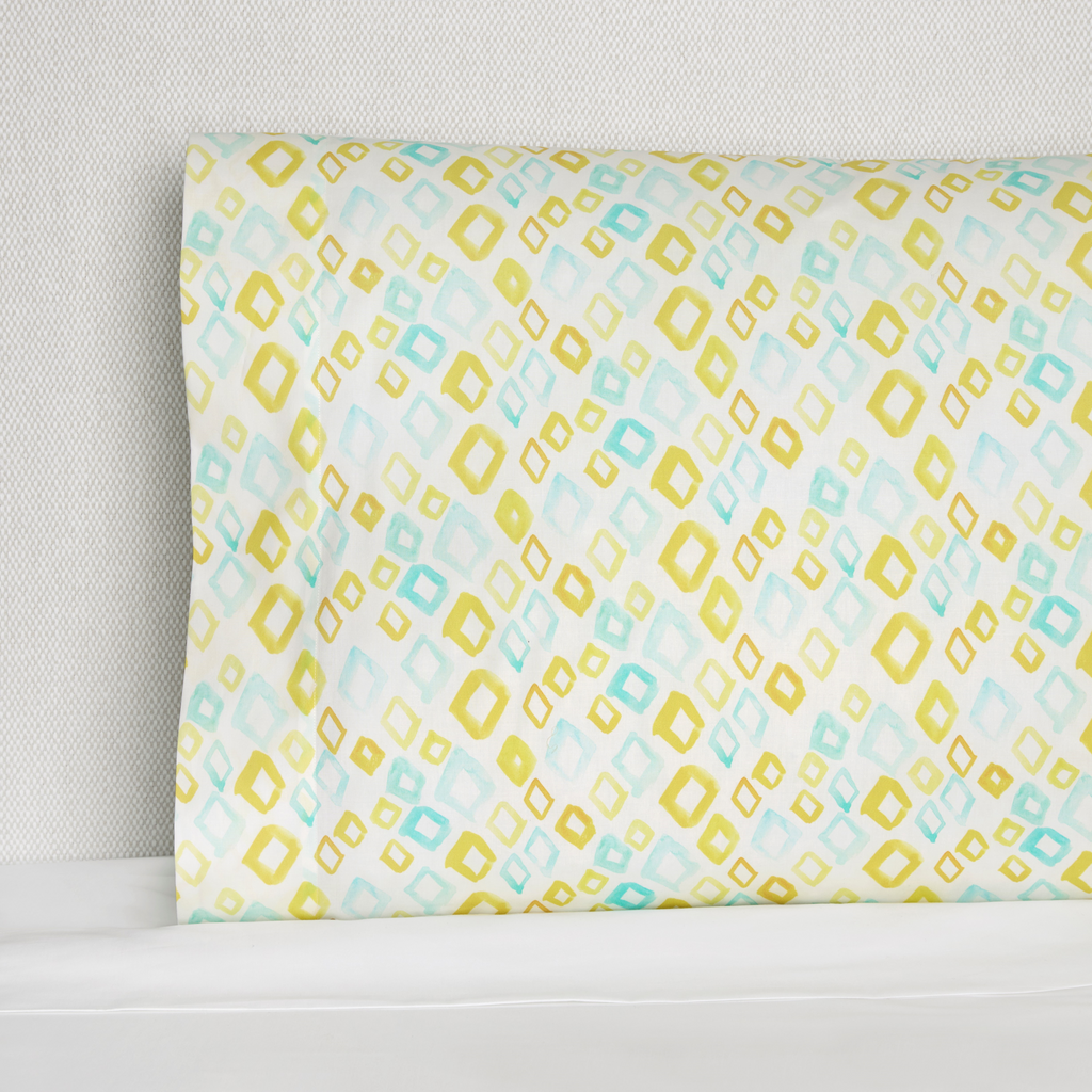 Sferra Geometrico Twin XL Bedding - Aqua