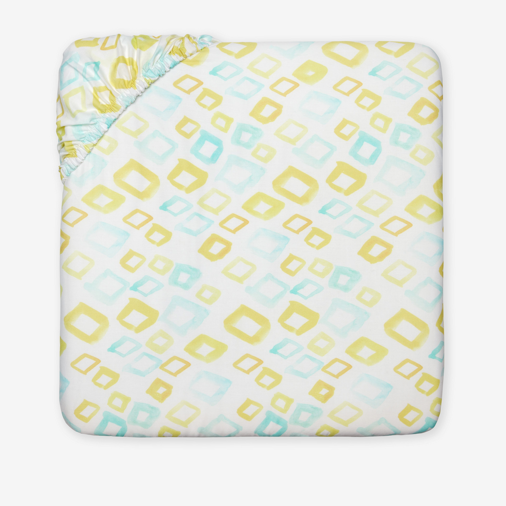 Sferra Geometrico Twin XL Bedding - Aqua