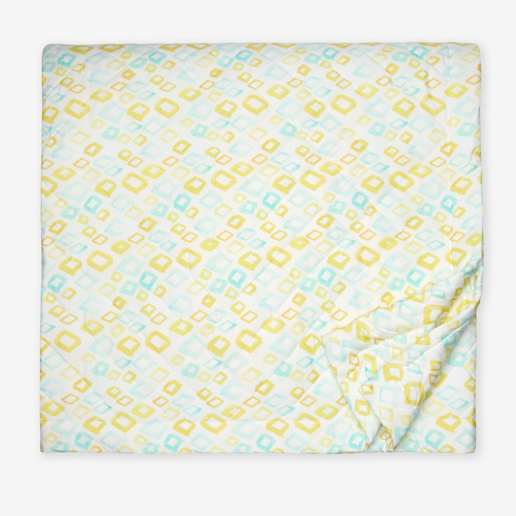 Sferra Geometrico Twin XL Bedding - Aqua