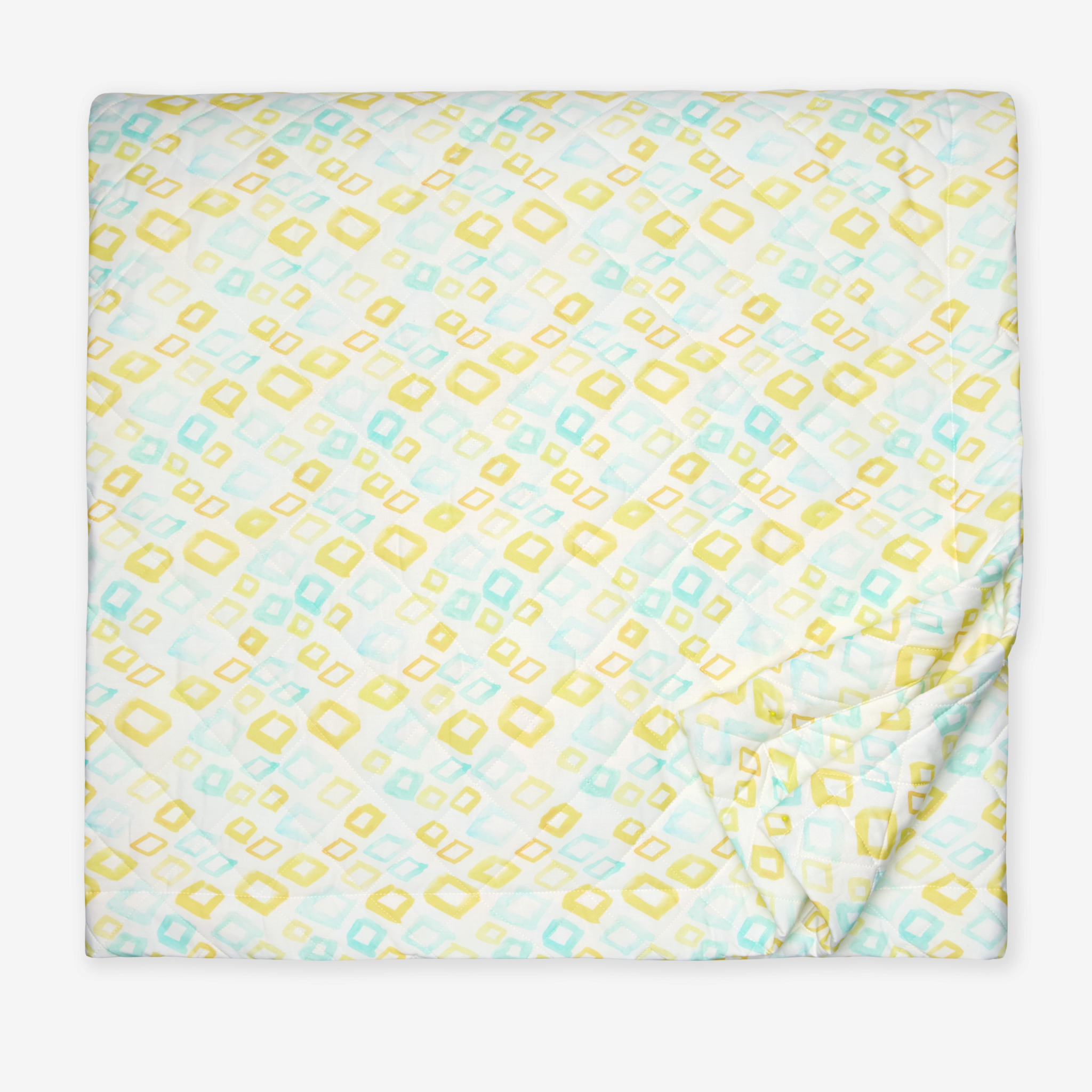 Sferra Geometrico Twin XL Bedding - Aqua