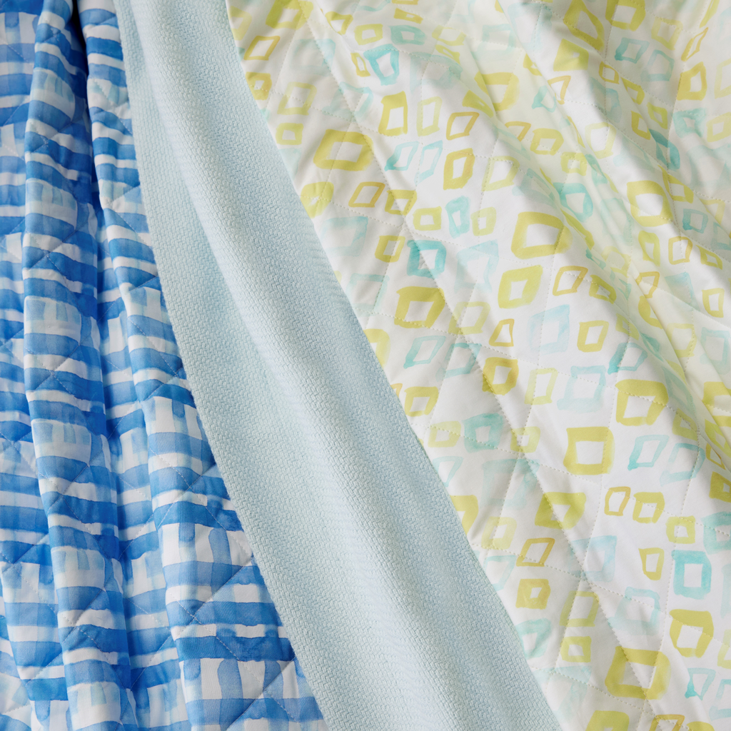 Sferra Geometrico Twin XL Bedding - Aqua