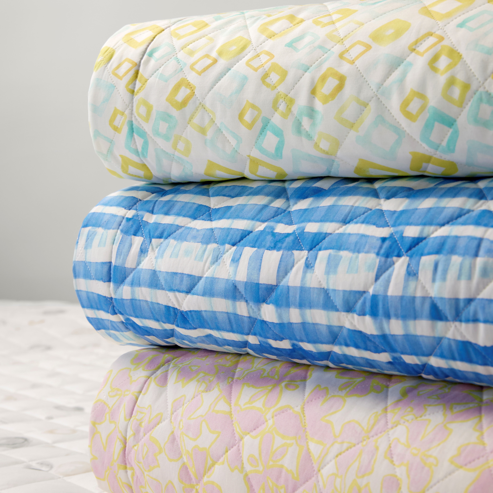 Sferra Geometrico Twin XL Bedding - Aqua