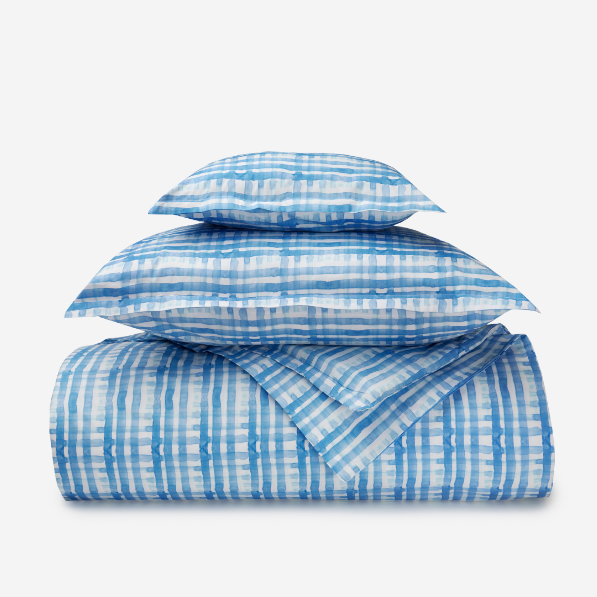 Sferra Plaidino Twin XL Bedding - Clearwater