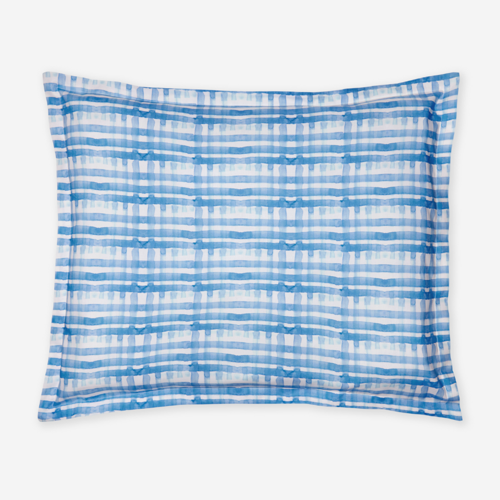 Sferra Plaidino Twin XL Bedding - Clearwater