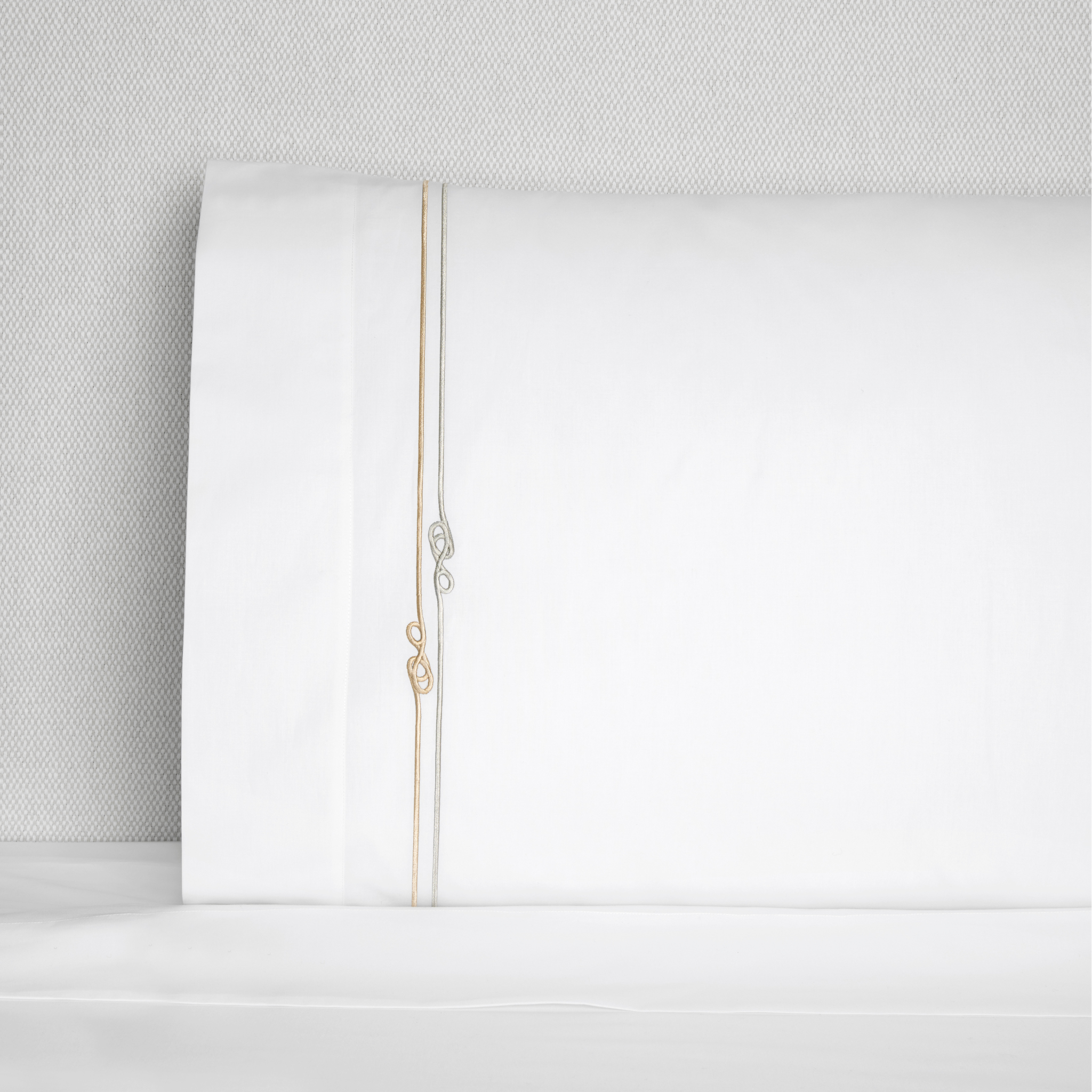 Sferra Squillo Twin XL Bedding - White/Platinum