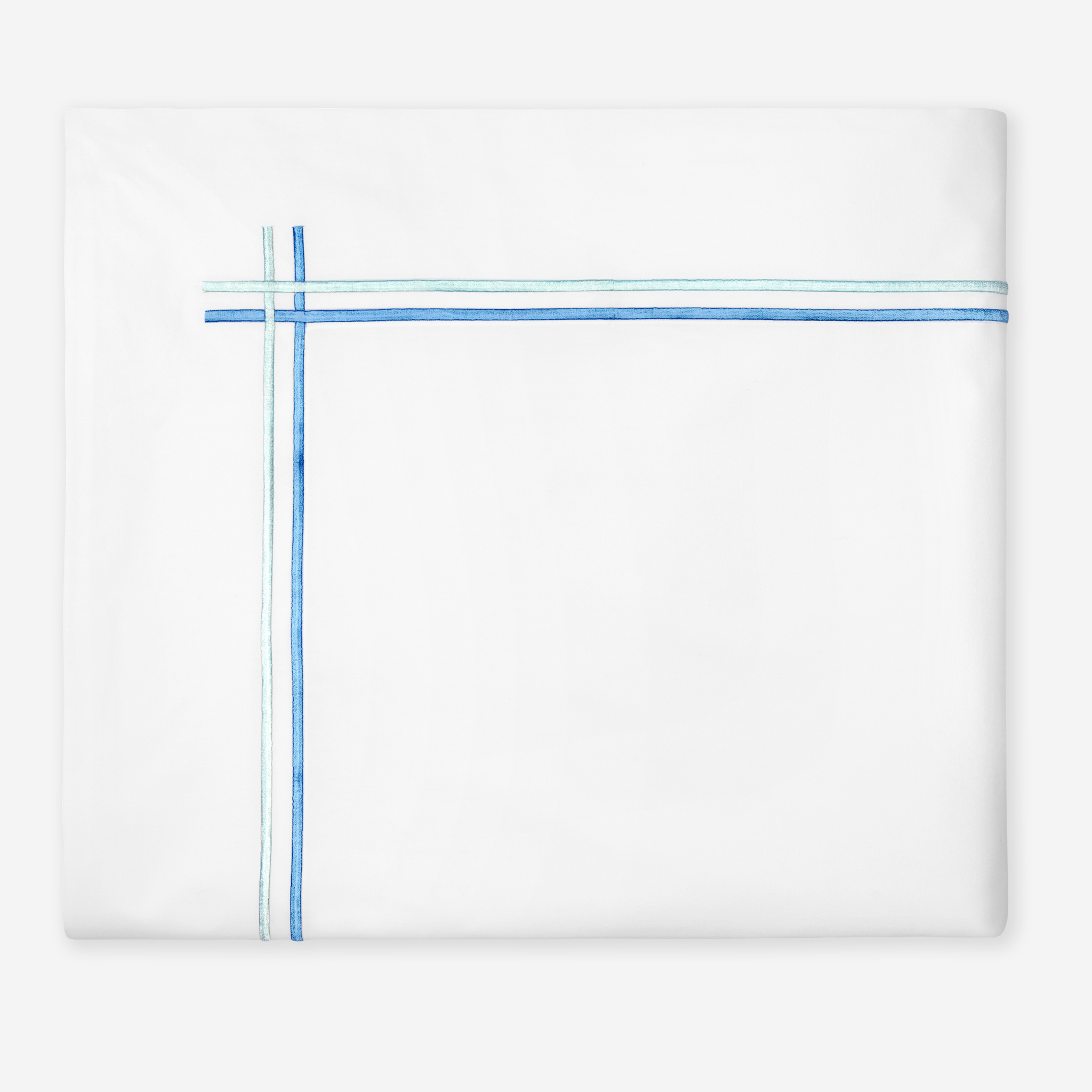 Sferra Tratto Twin XL Bedding - White/Clearwater