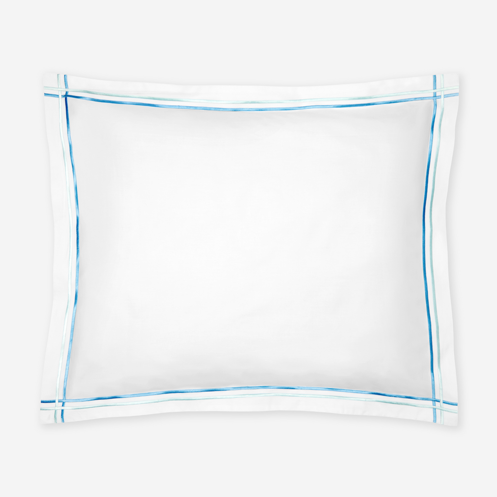 Sferra Tratto Twin XL Bedding - White/Clearwater