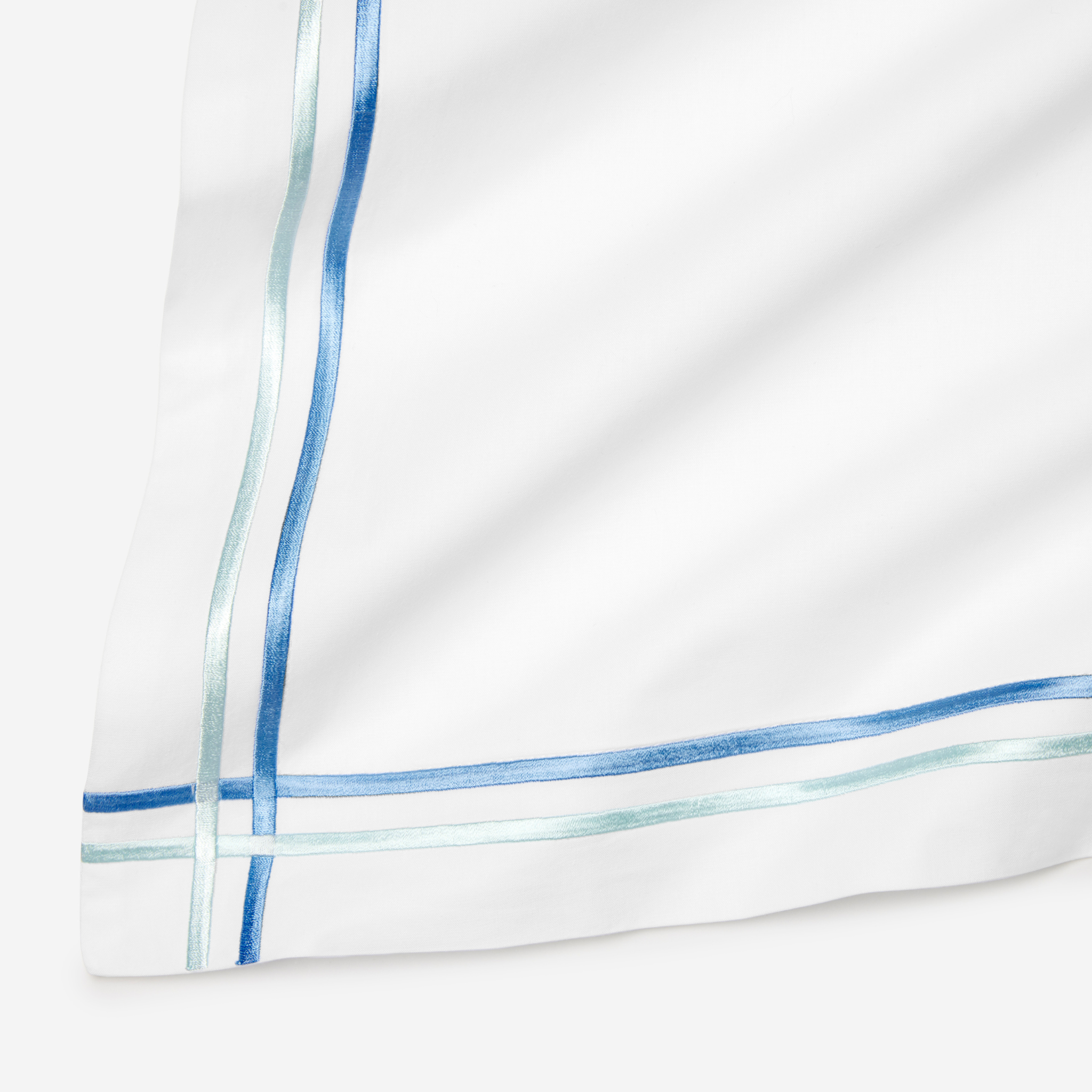 Sferra Tratto Twin XL Bedding - White/Clearwater