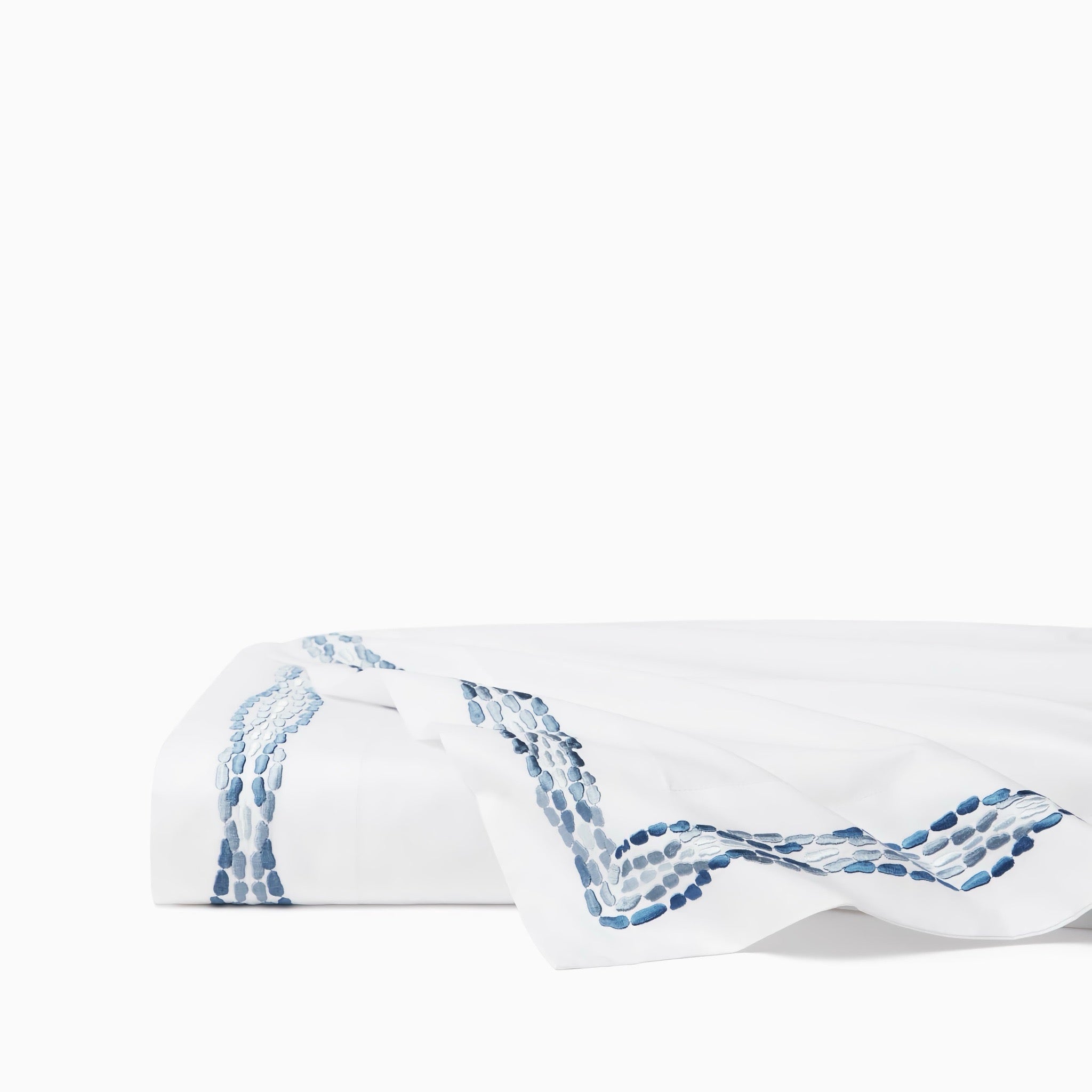 Sferra X Scalamandre Cobblestones Embroidered Bedding - White/Sea