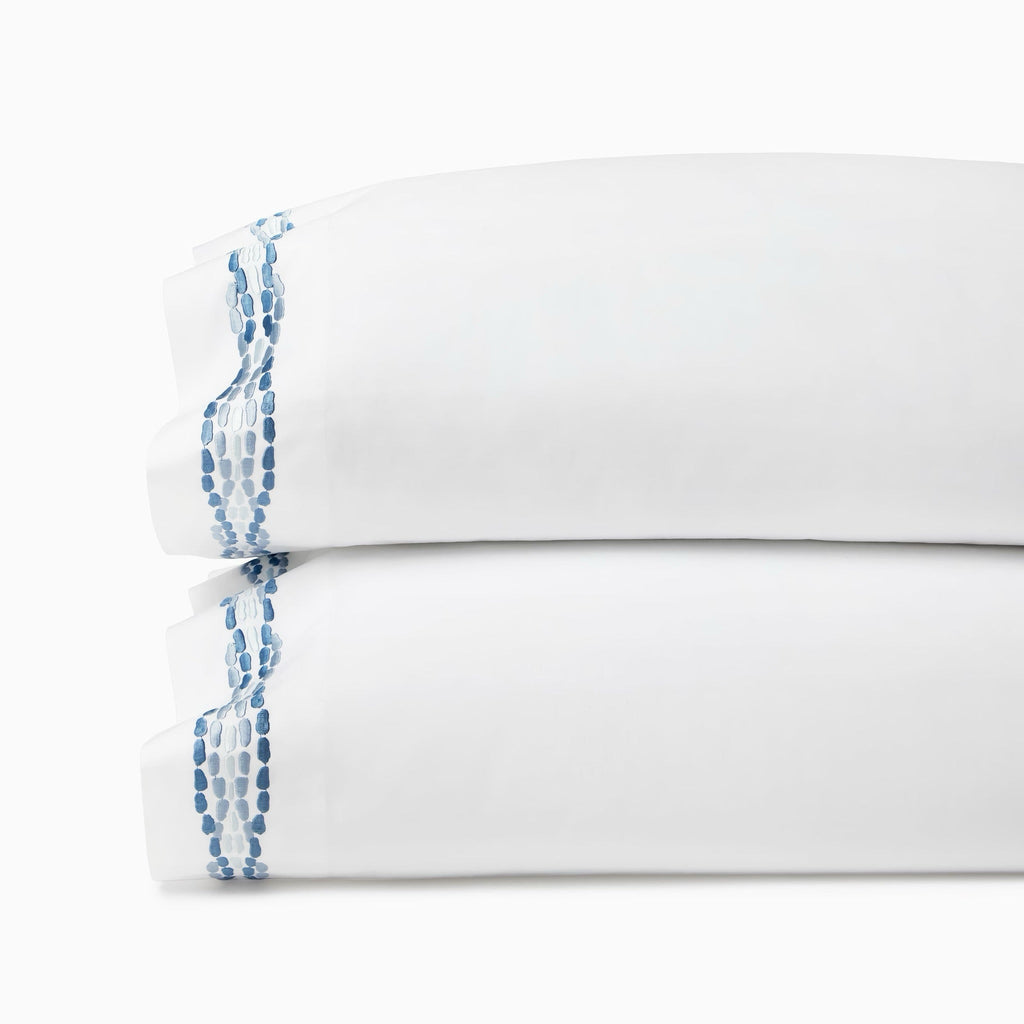 Sferra X Scalamandre Cobblestones Embroidered Bedding - White/Sea