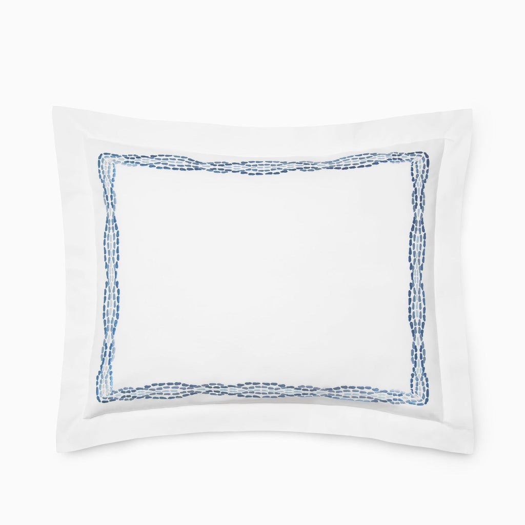 Sferra X Scalamandre Cobblestones Embroidered Bedding - White/Sea