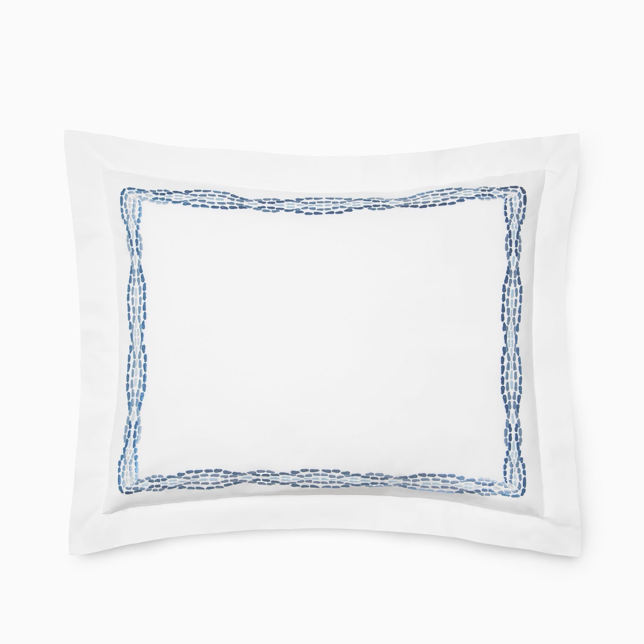 Sferra X Scalamandre Cobblestones Embroidered Bedding - White/Sea