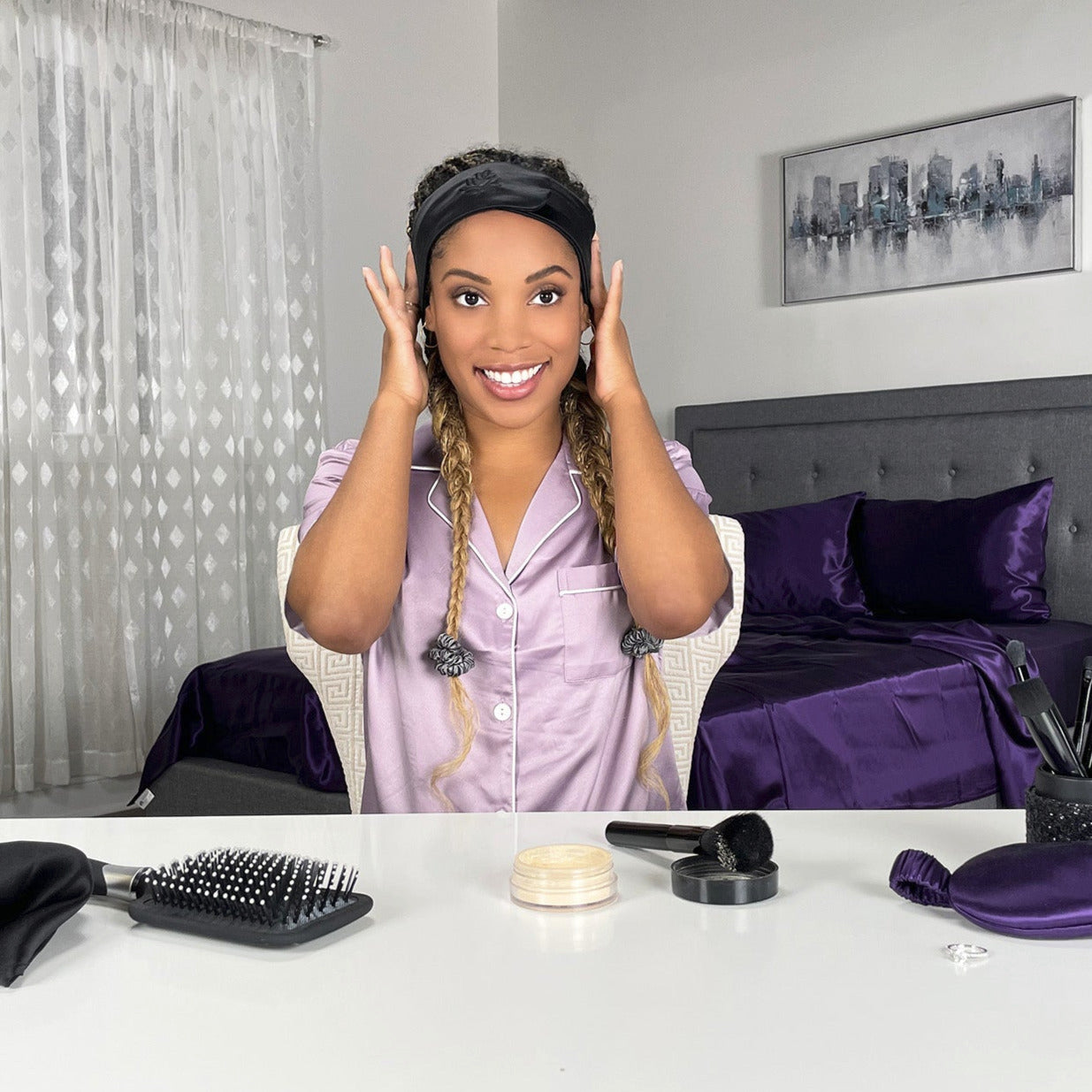 Mulberry Park Silks Silk Glam Band - Black