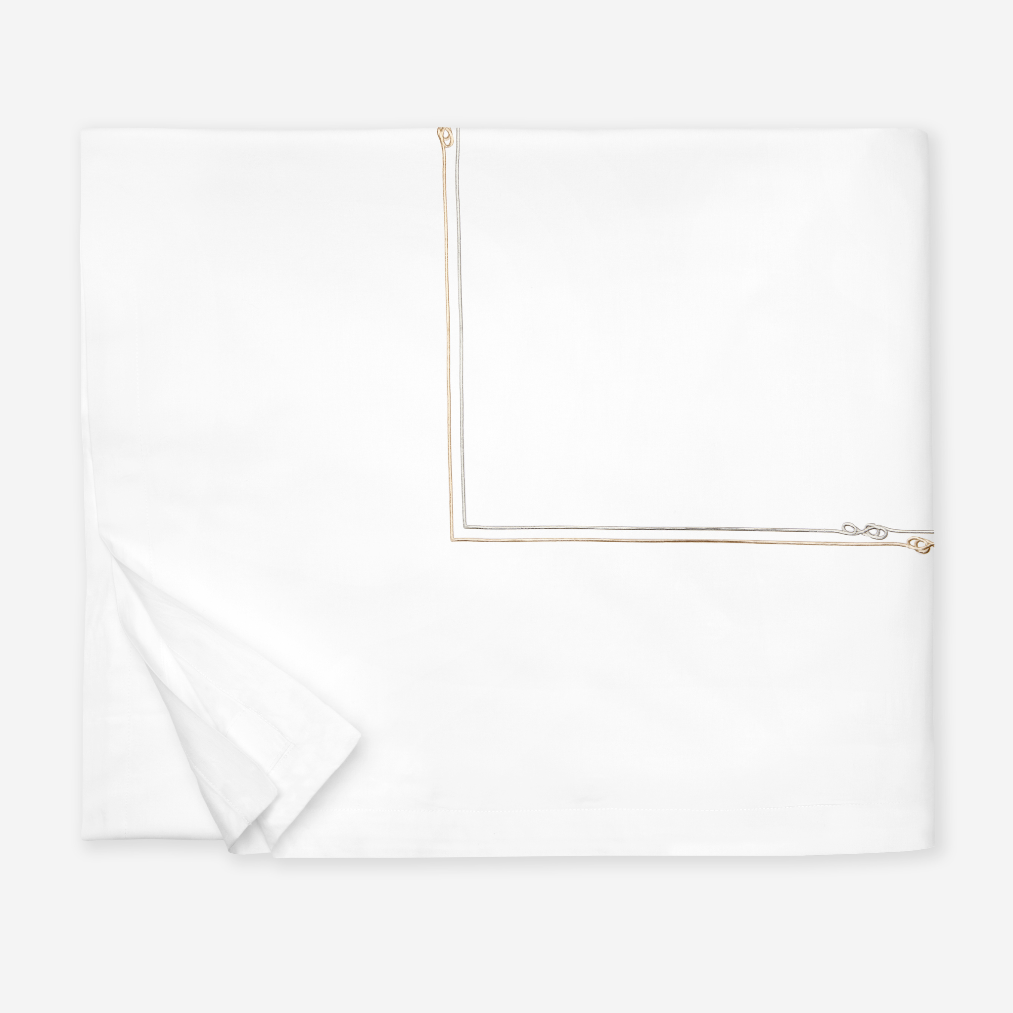 Sferra Squillo Twin XL Bedding - White/Platinum