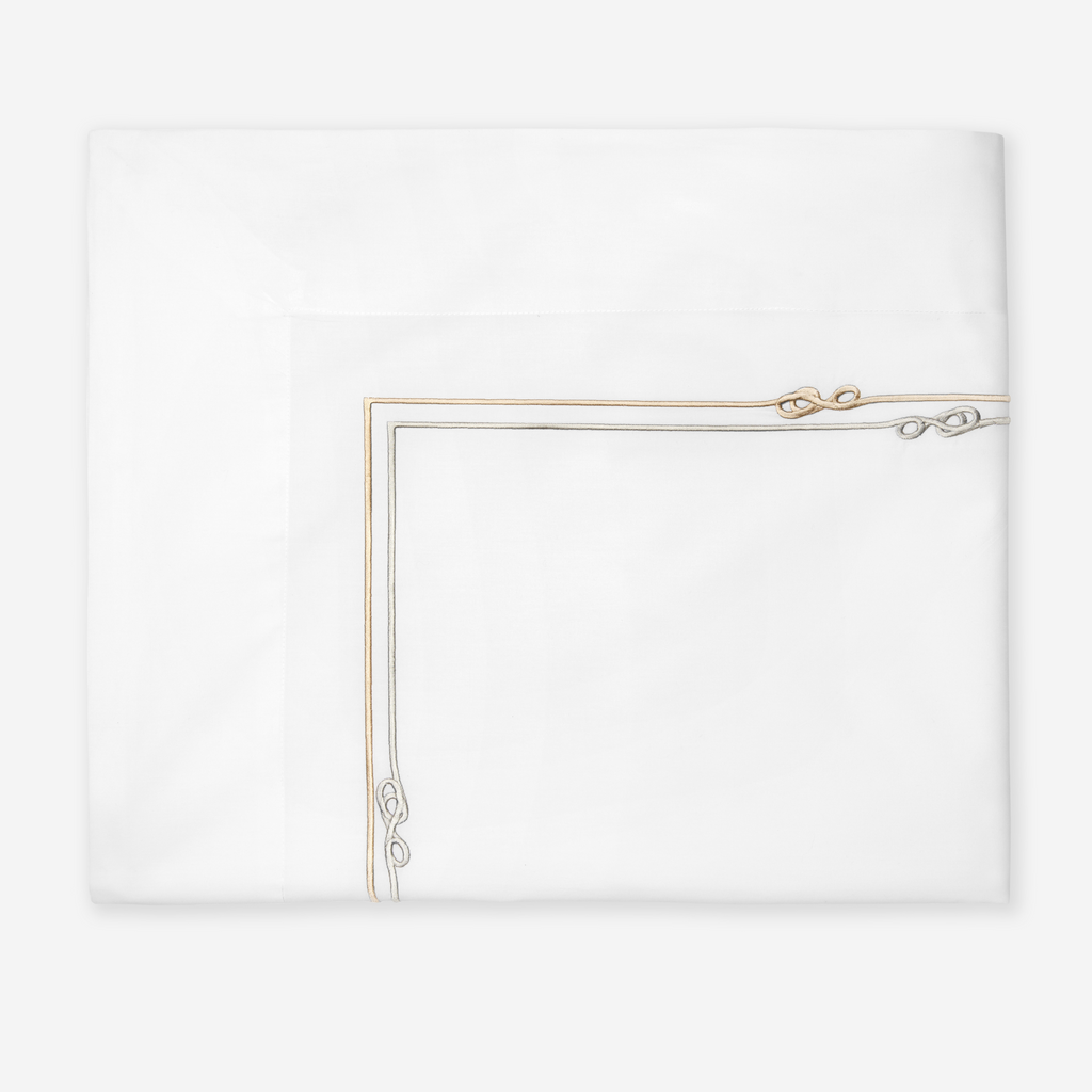 Sferra Squillo Twin XL Bedding - White/Platinum