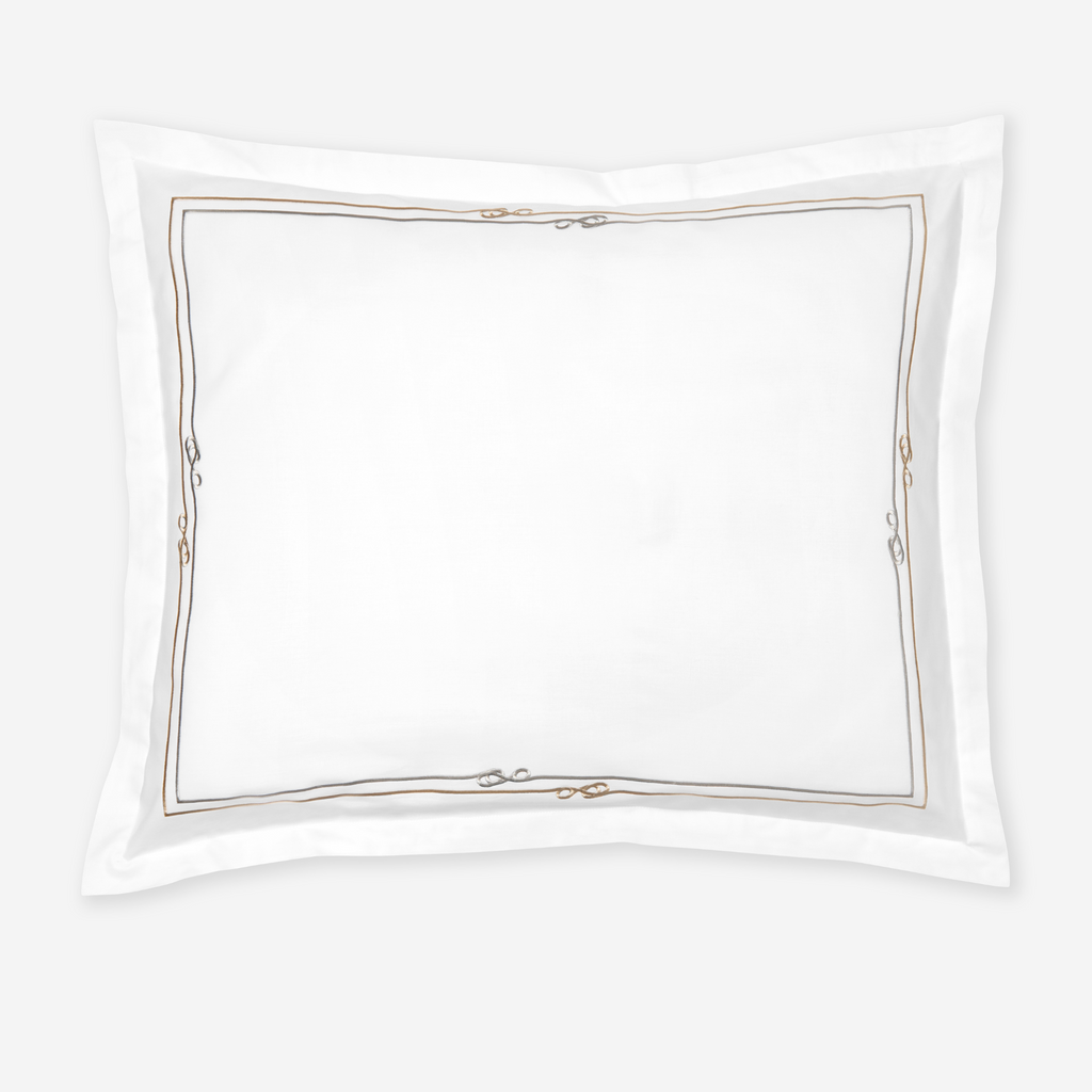 Sferra Squillo Twin XL Bedding - White/Platinum