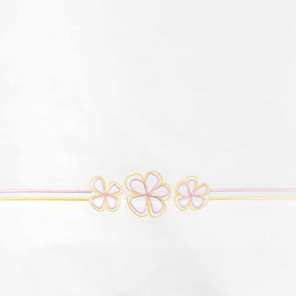 Sferra Fiorina Twin XL Bedding - White/Carnation