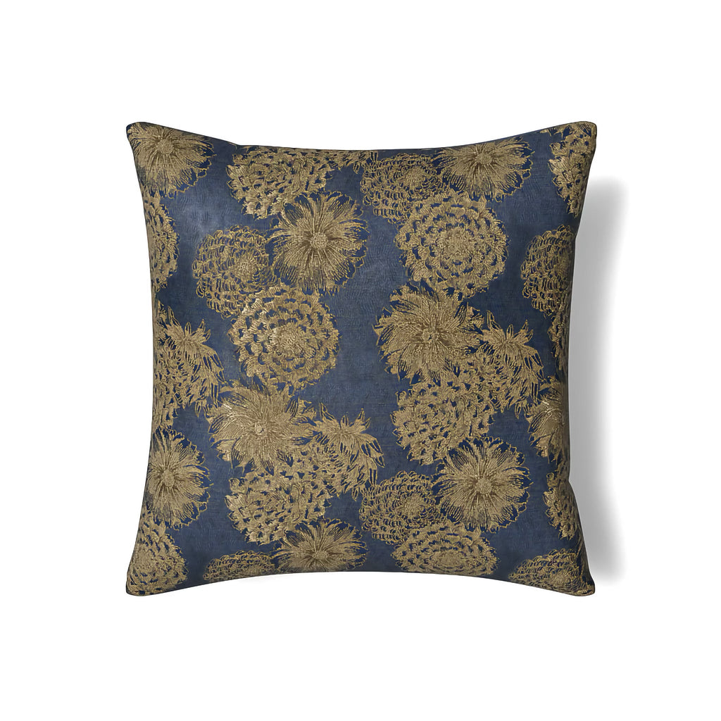 The Met x Ann Gish Chrysanthemum Bedding - Blue