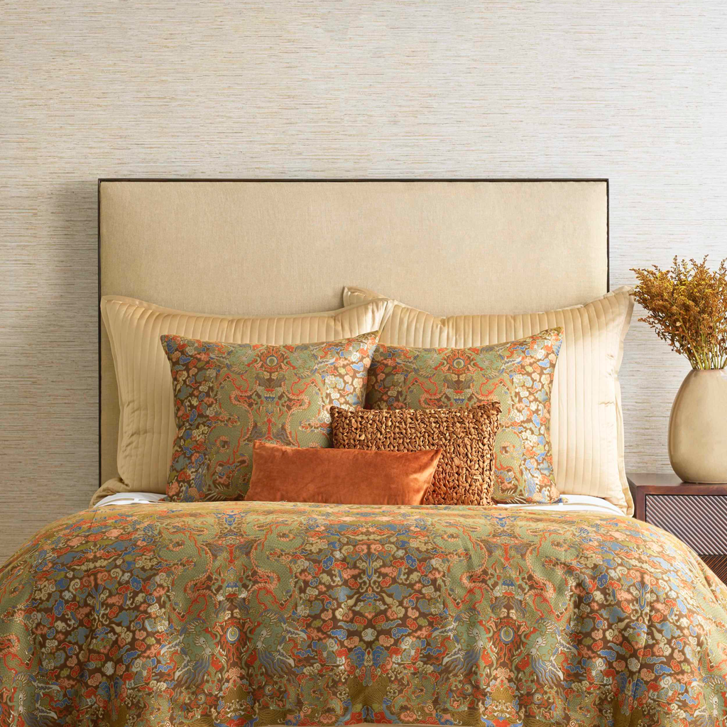 The Met x Ann Gish Dragon Duvet Cover and Decorative Pillow - Multi