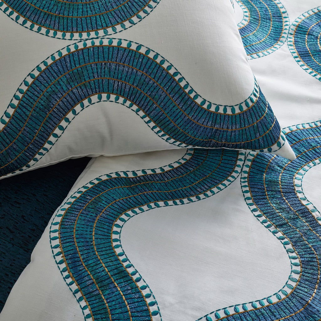 The Met x Ann Gish Egyptian Collar Throw and Decorative Pillow - Nile