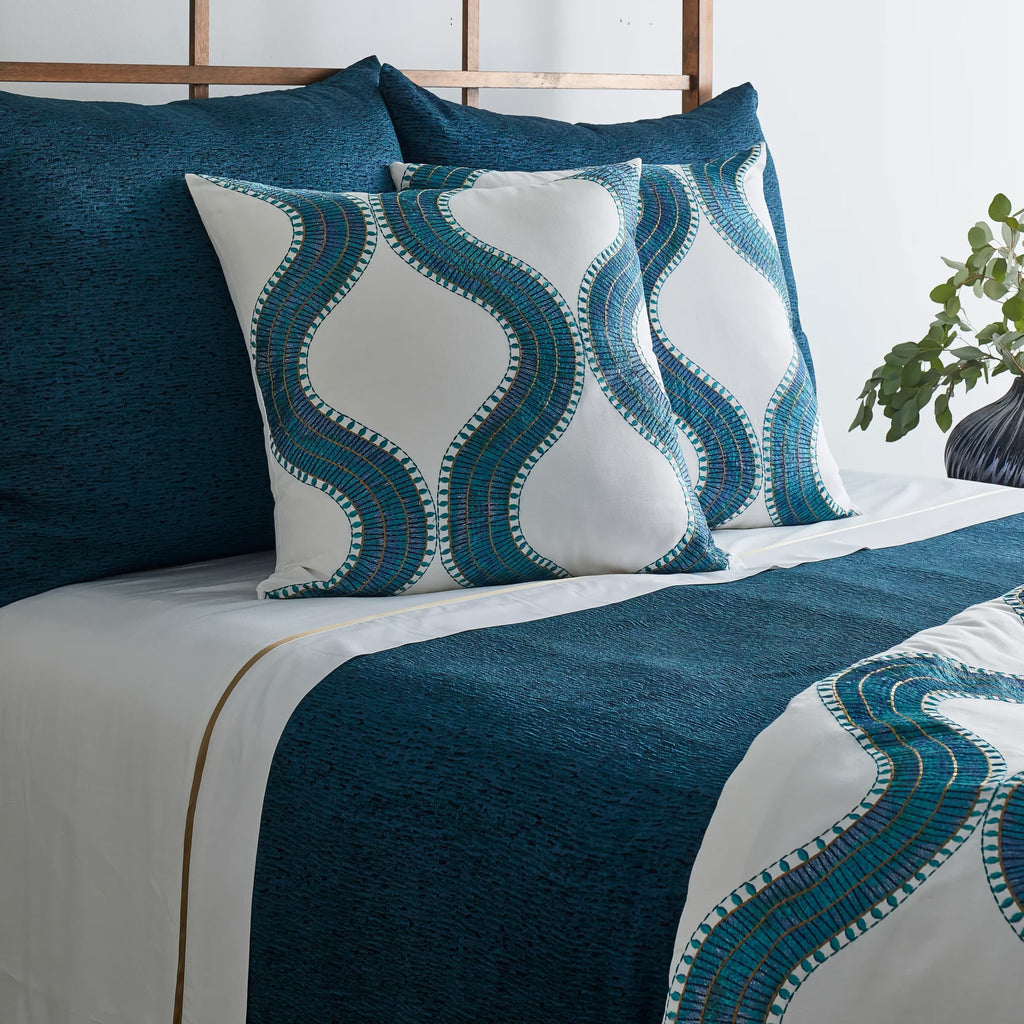 The Met x Ann Gish Egyptian Collar Throw and Decorative Pillow - Nile