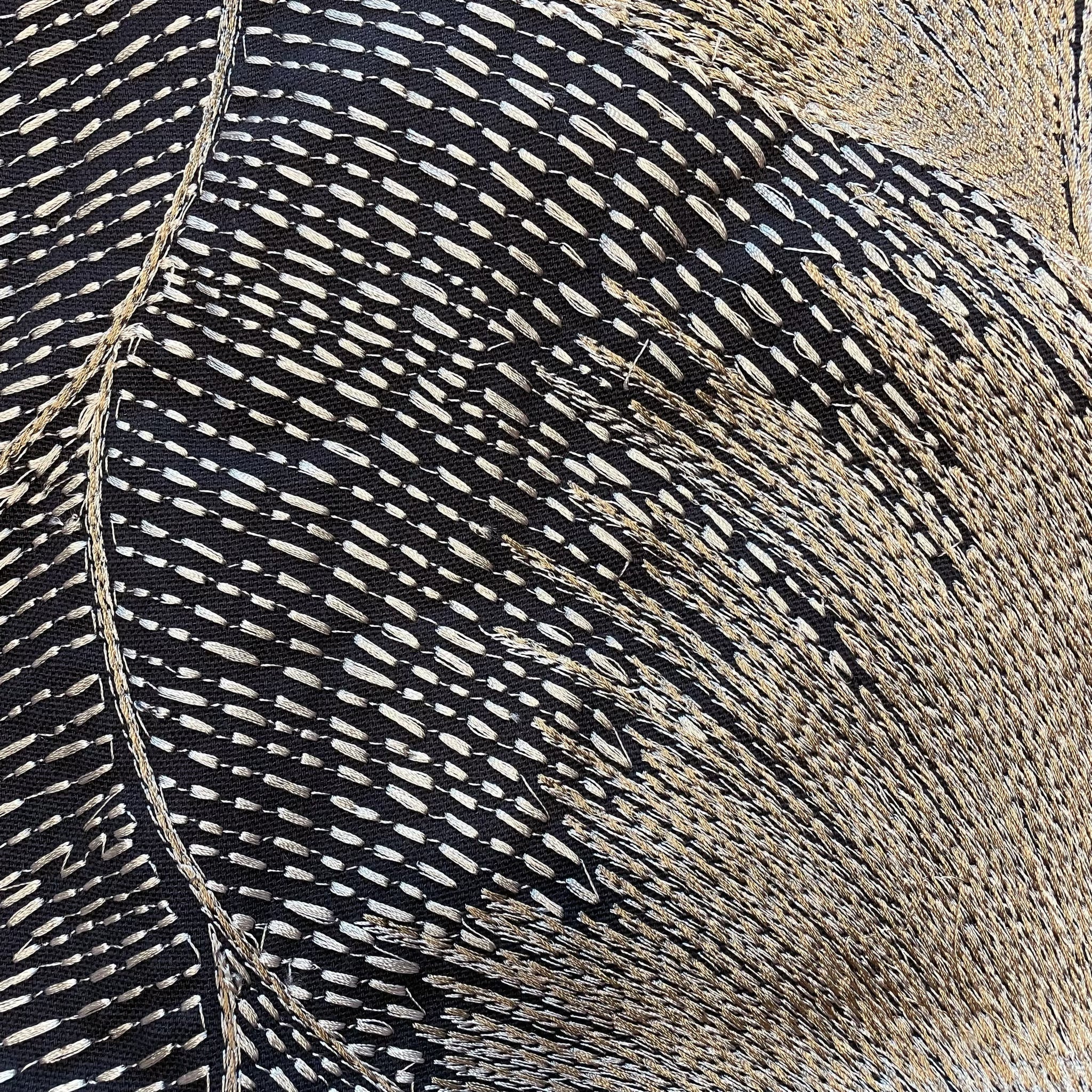 The Met x Ann Gish Fan Duvet Cover and Decorative Pillow - Umber/Gold