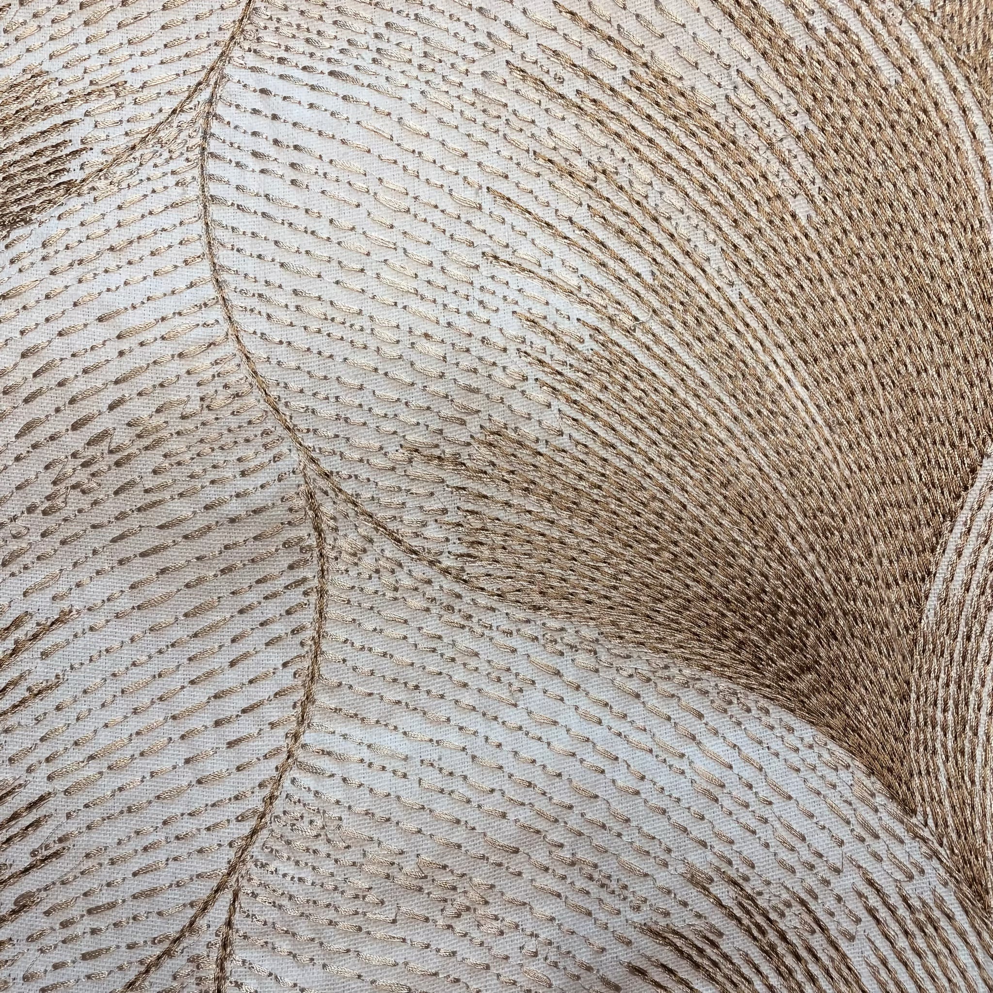 The Met x Ann Gish Fan Duvet Cover and Decorative Pillow - White/Gold