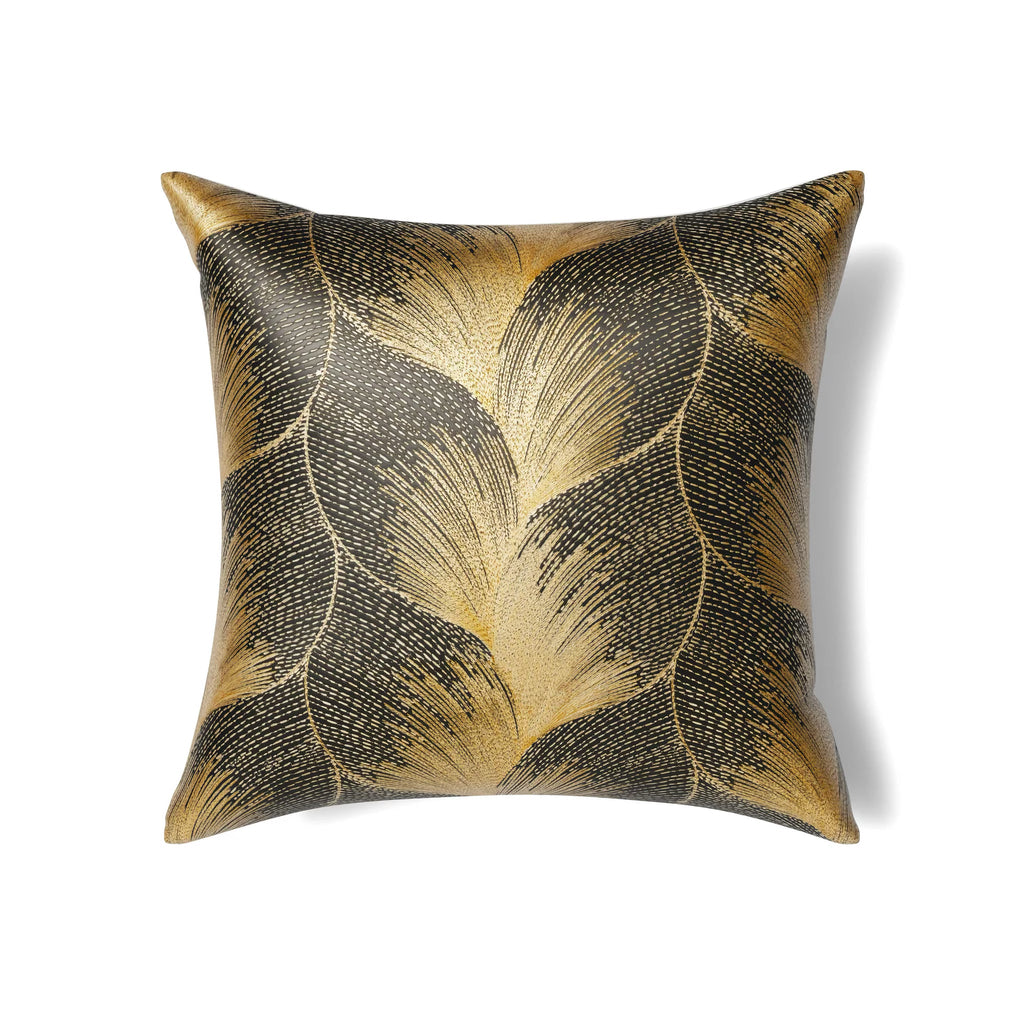 The Met x Ann Gish Fan Duvet Cover and Decorative Pillow - Umber/Gold