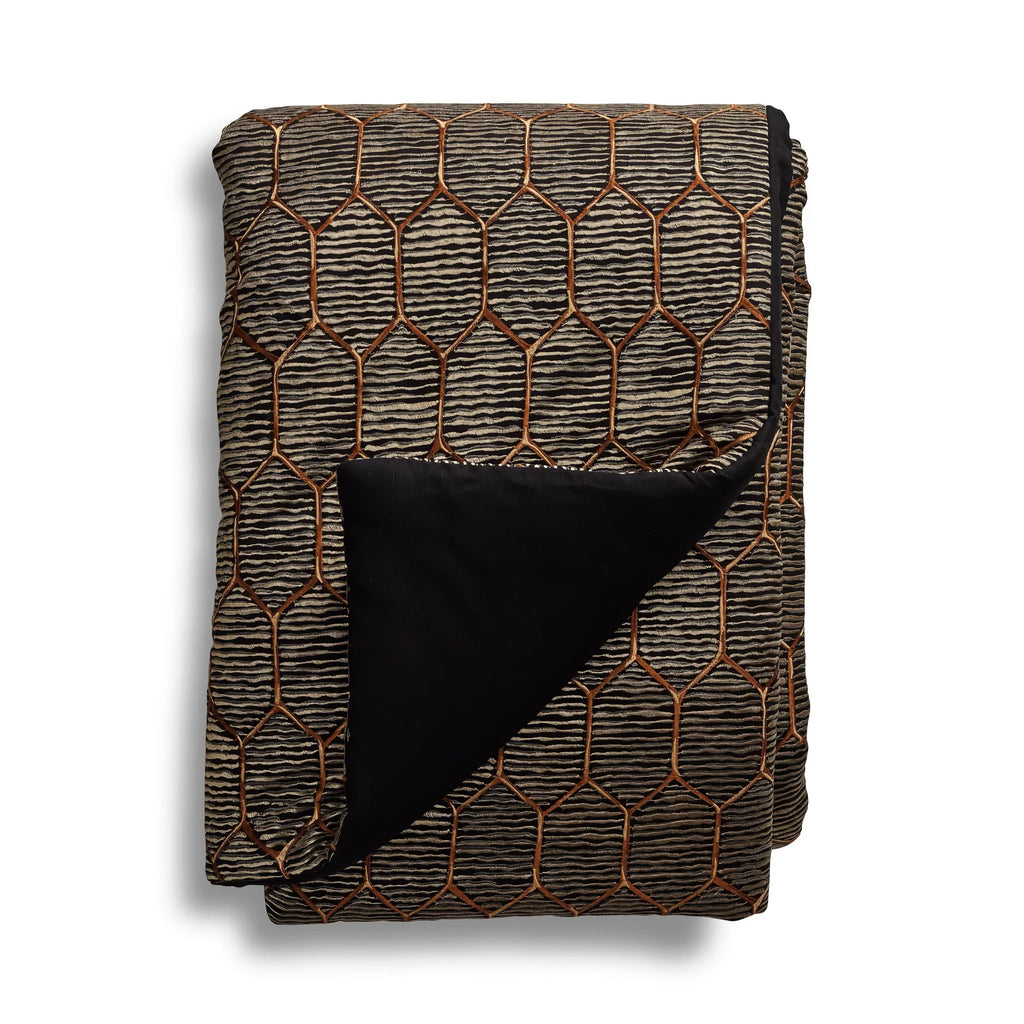 The Met x Ann Gish Inro Throw and Decorative Pillow - Charcoal