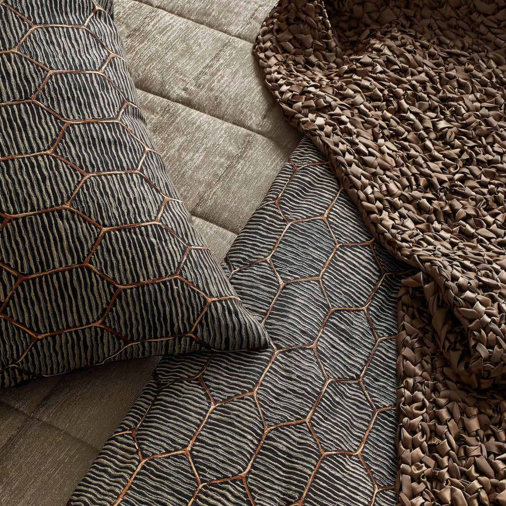 The Met x Ann Gish Inro Throw and Decorative Pillow - Charcoal