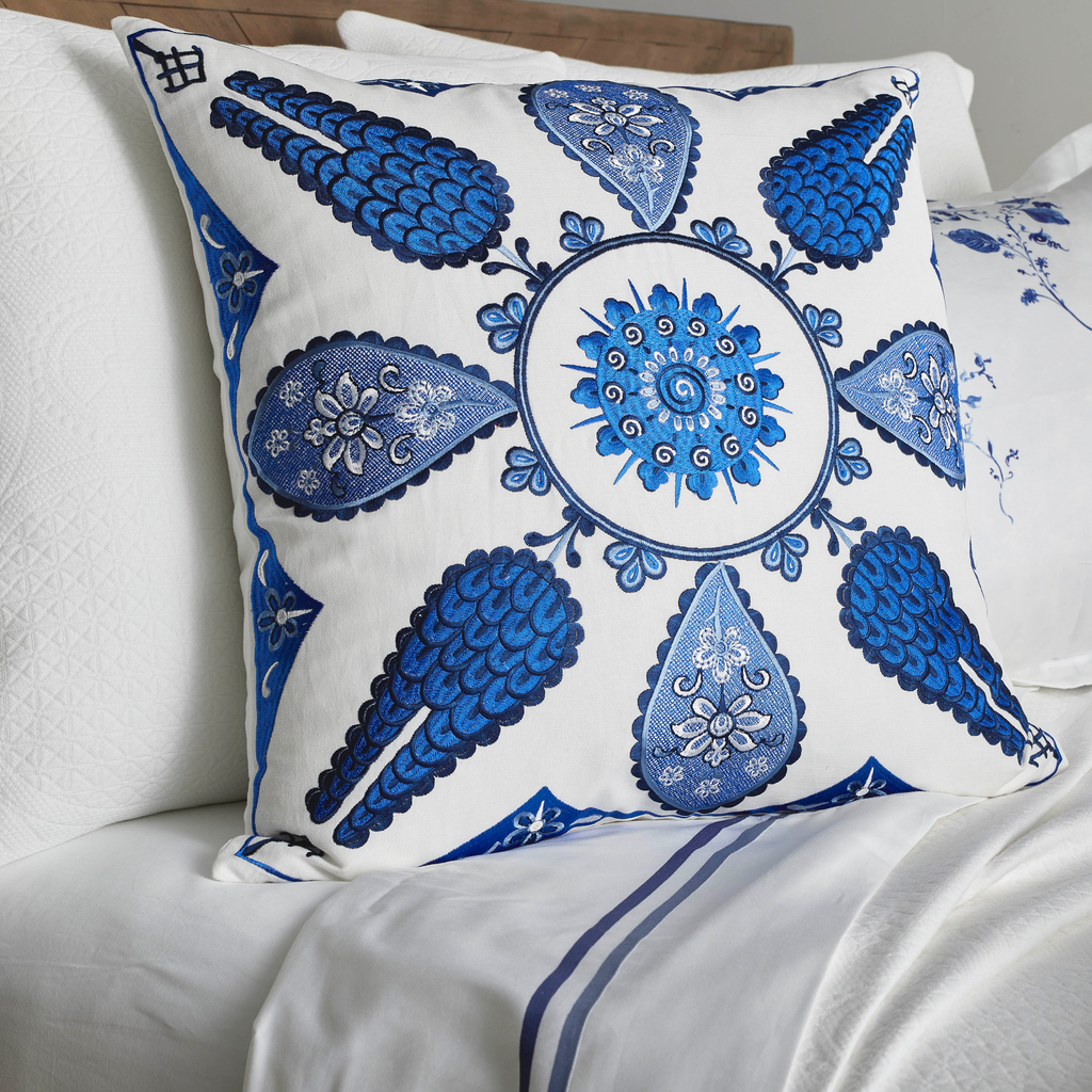 The Met x Ann Gish Iznik Decorative Pillow - Indigo