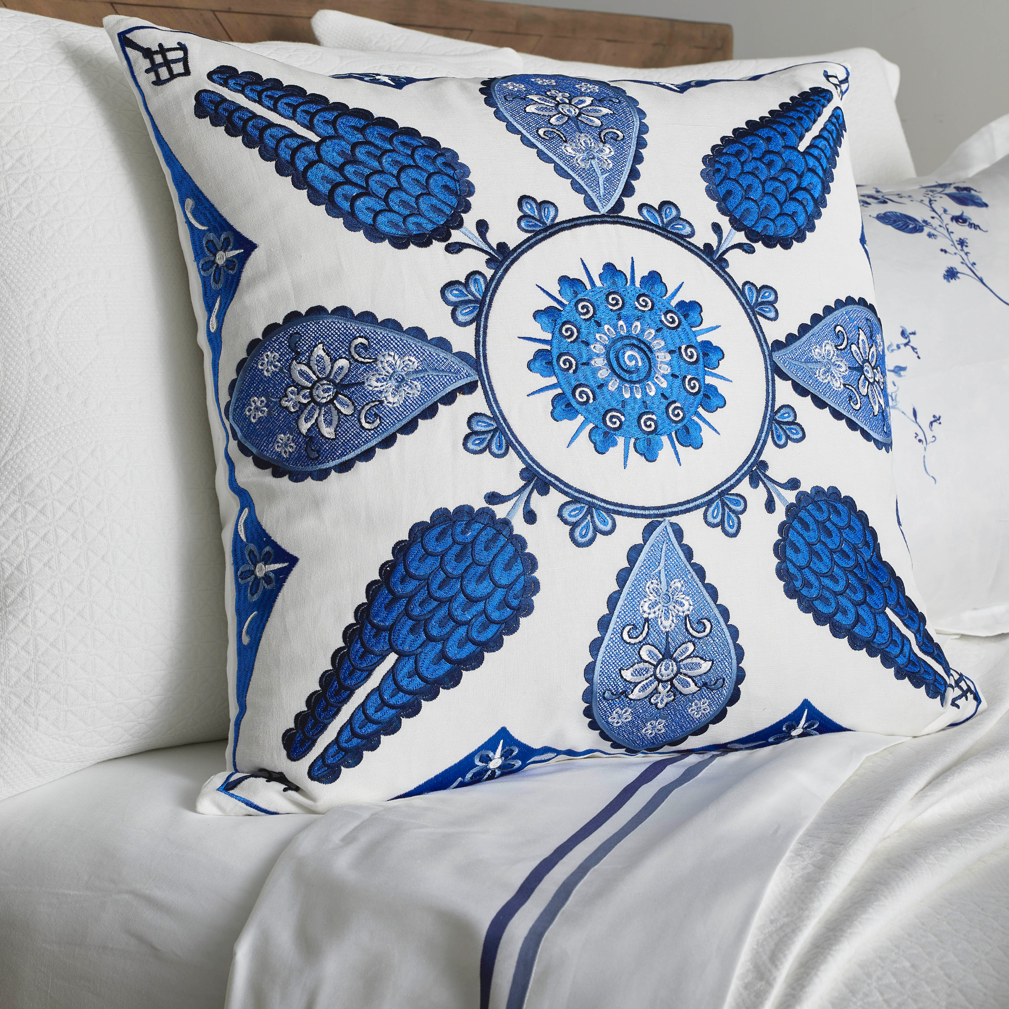The Met x Ann Gish Iznik Decorative Pillow - Indigo