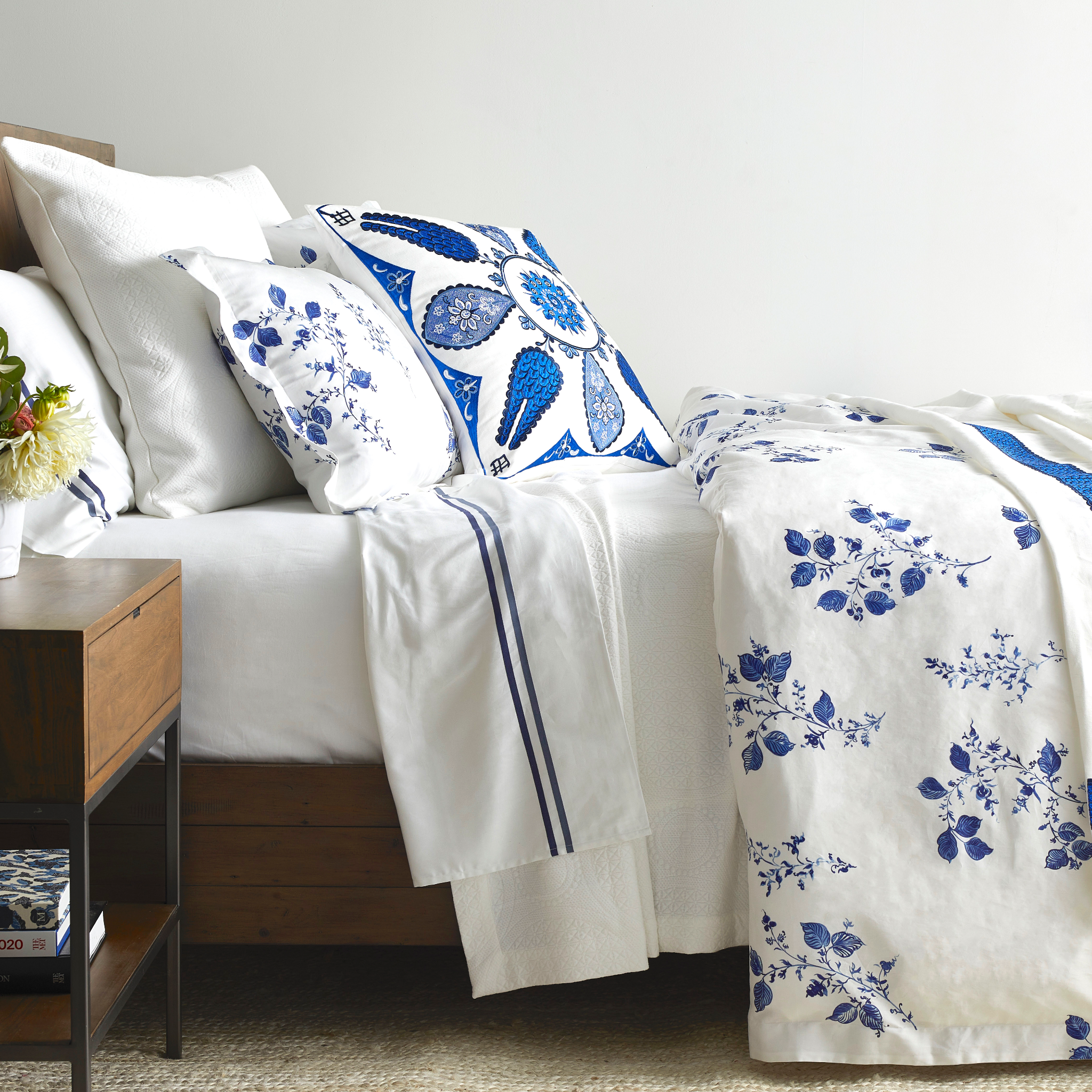 The Met x Ann Gish Iznik Decorative Pillow - Indigo