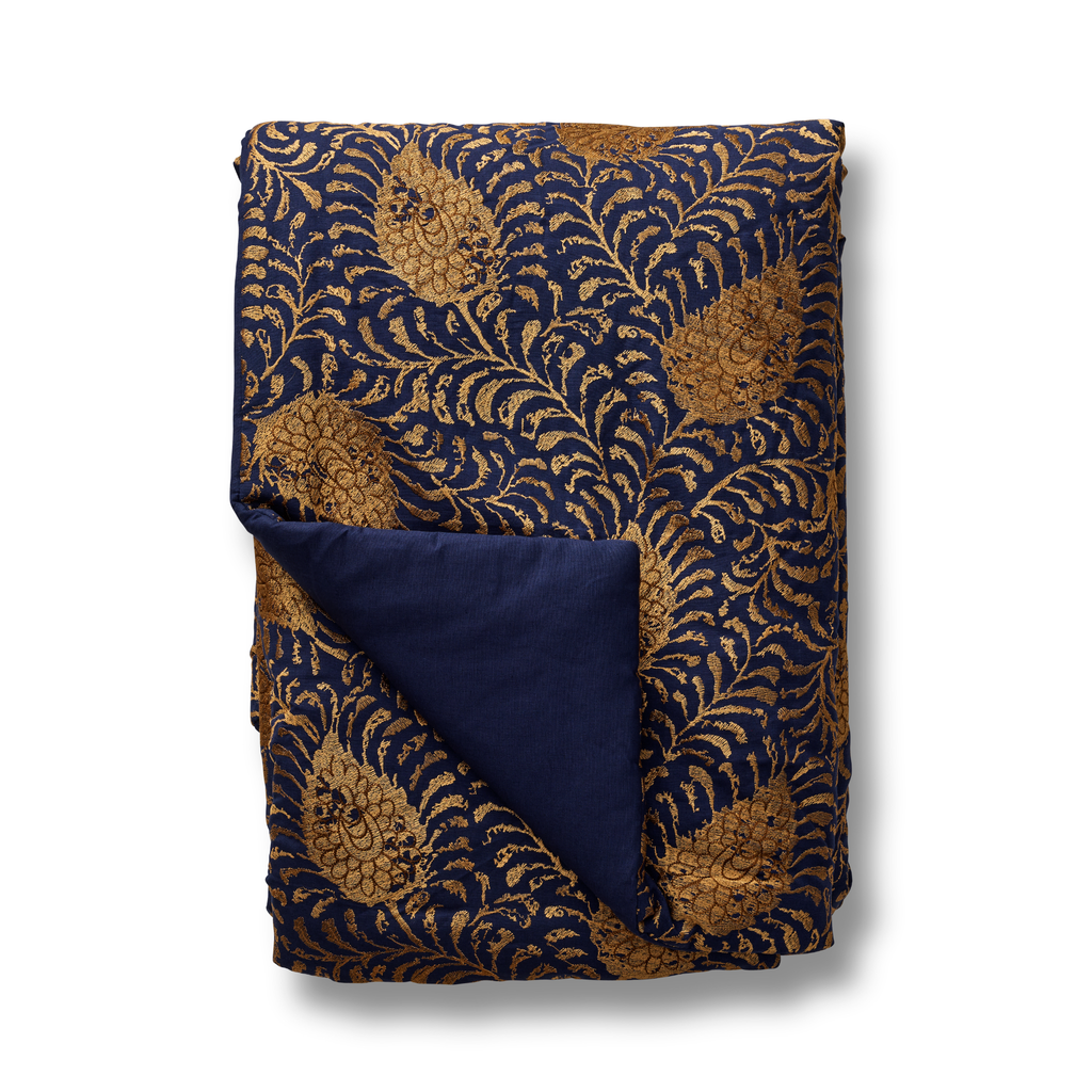 The Met x Ann Gish Kinrande Duvet Cover and Sham - Marine/Gold