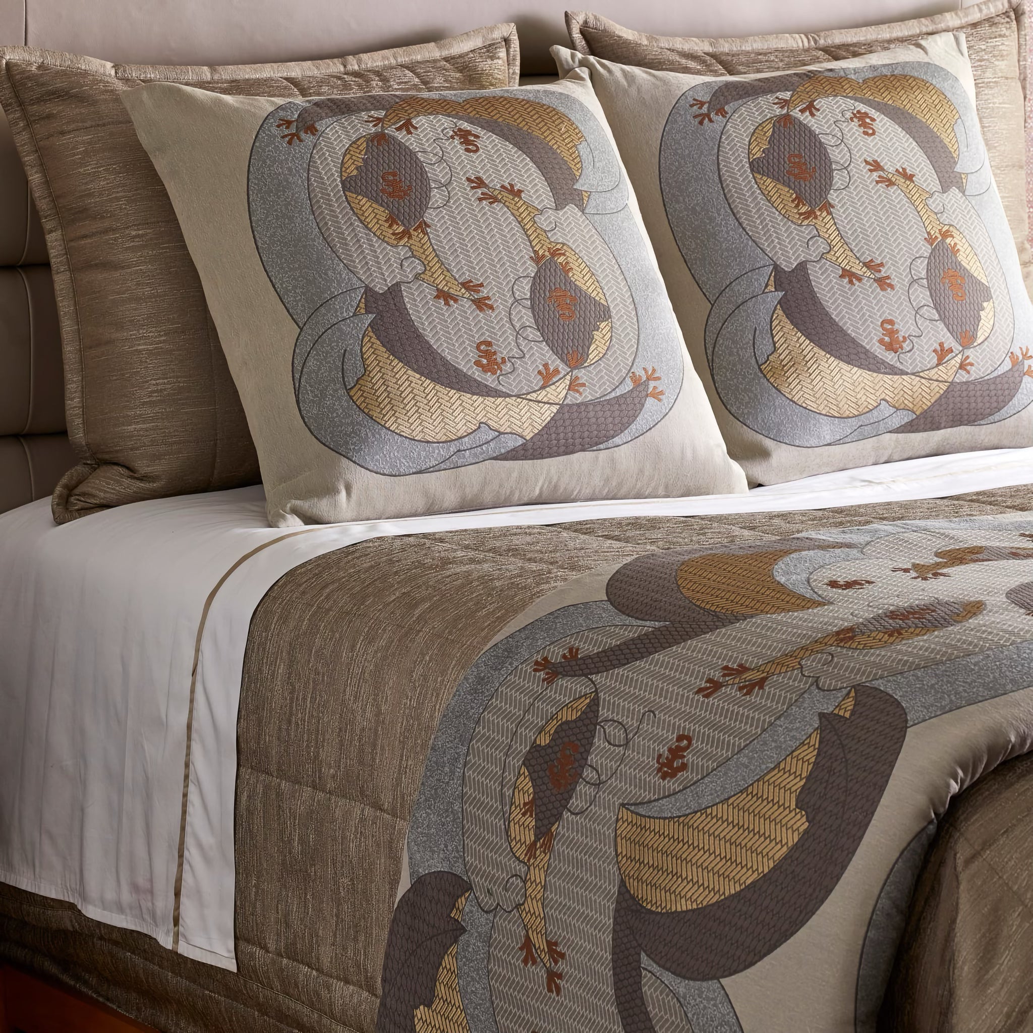 The Met x Ann Gish Kosode Throw and Decorative Pillow - Blue/Gold