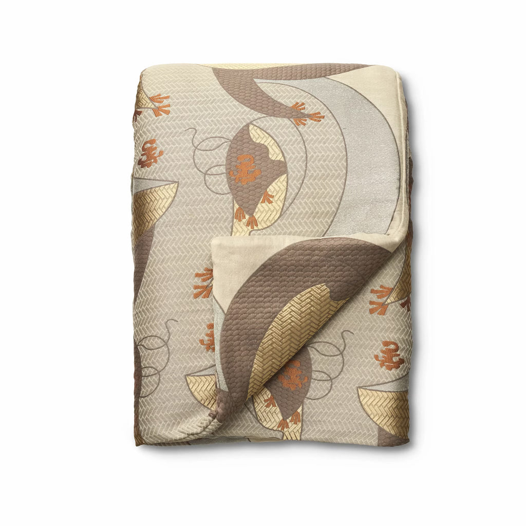 The Met x Ann Gish Kosode Throw and Decorative Pillow - Blue/Gold