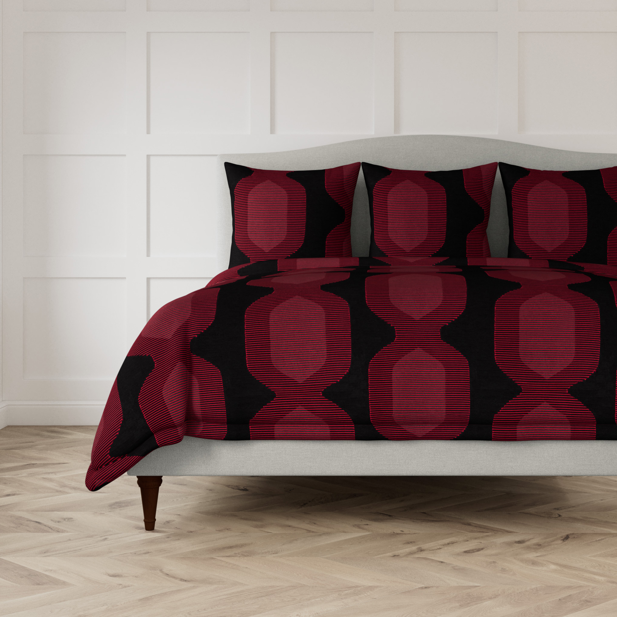 The Met x Ann Gish Lantern Bedding - Black/Red