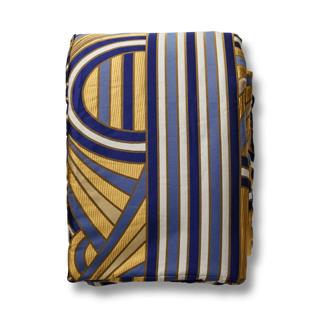 The Met x Ann Gish Lever du Soleil Throw and Decorative Pillow - Blues